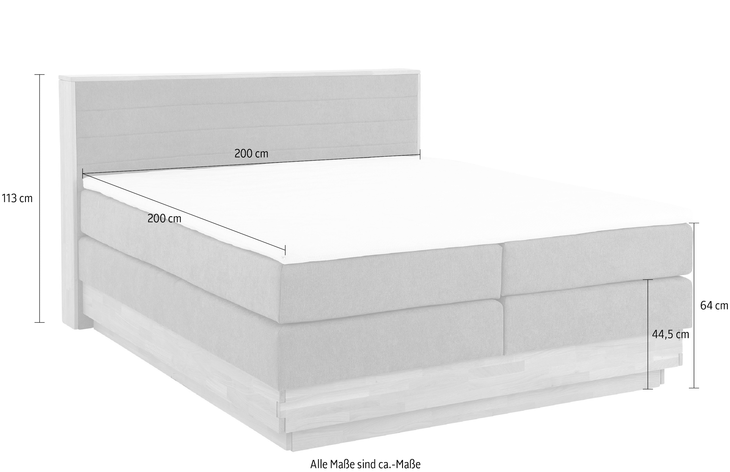 Home affaire Boxspringbett »Cavan« Eiche, inkl. Bettkasten & Topper, verschiedene Härtegrade (auch H4)
