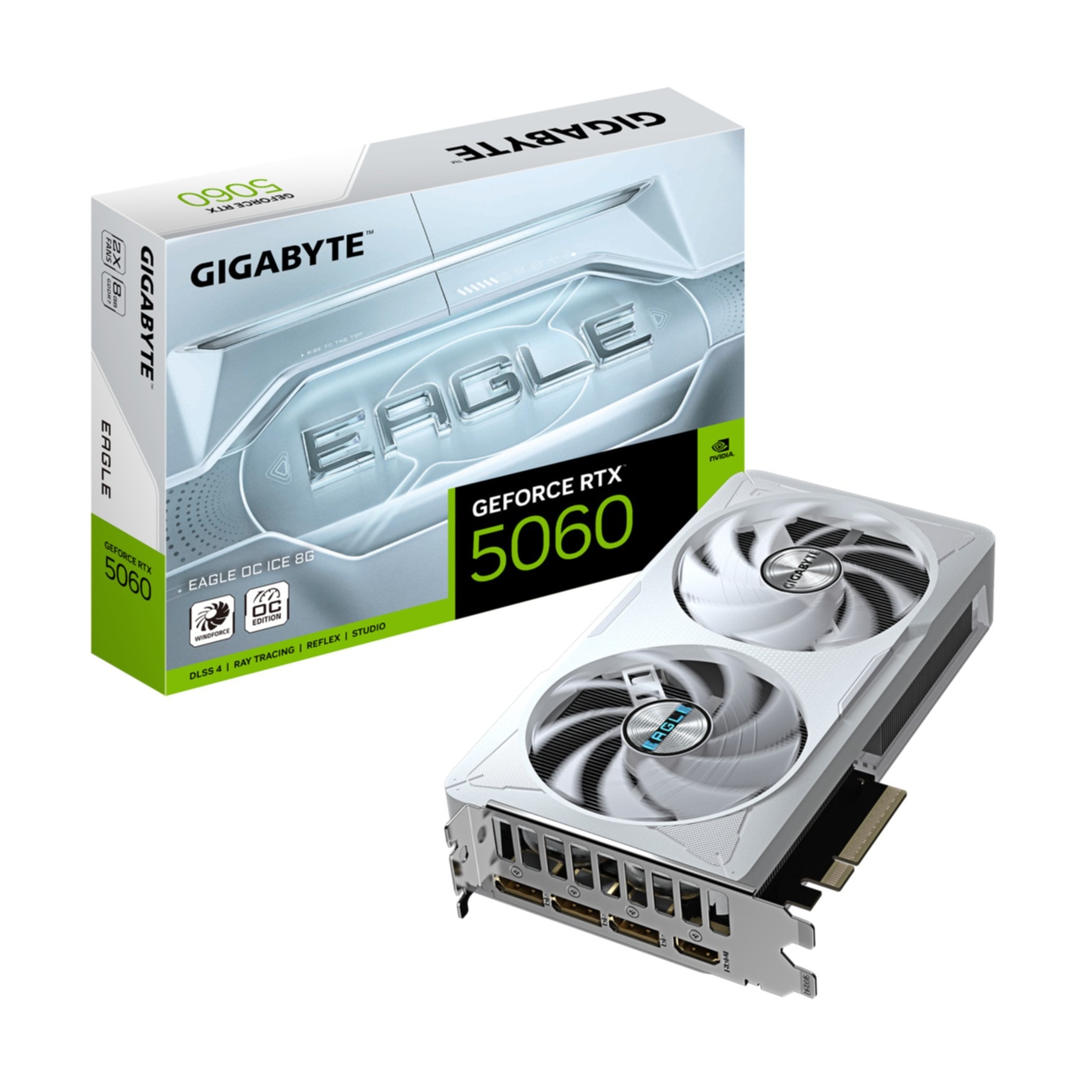 GIGABYTE Grafikkarte "GeForce RTX 5060 EAGLE OC ICE 8G Grafikkarte - 8GB GDDR7, 128bit, PCI-"ohne farbbezeichnung, Grafikkarten