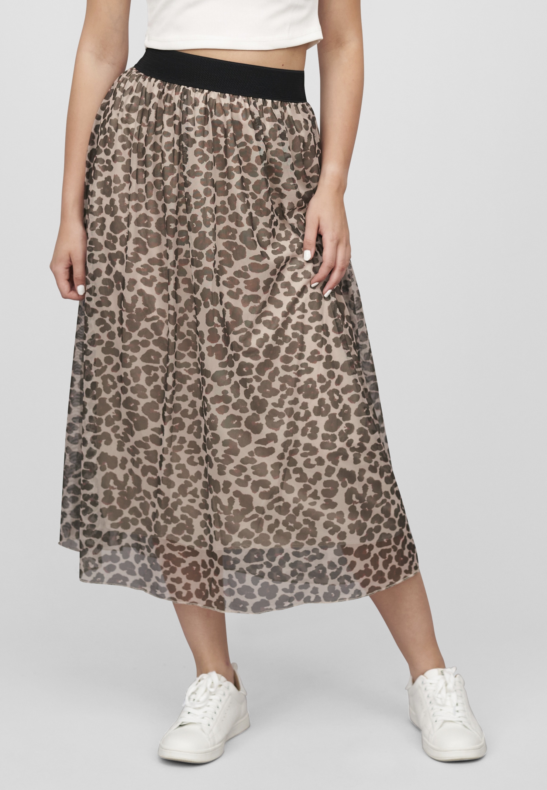 CLOUD 5IVE Sommerrock »CLOUD 5IVE Longform Rock mit Leoprint und Gummiband« 1 Stk.