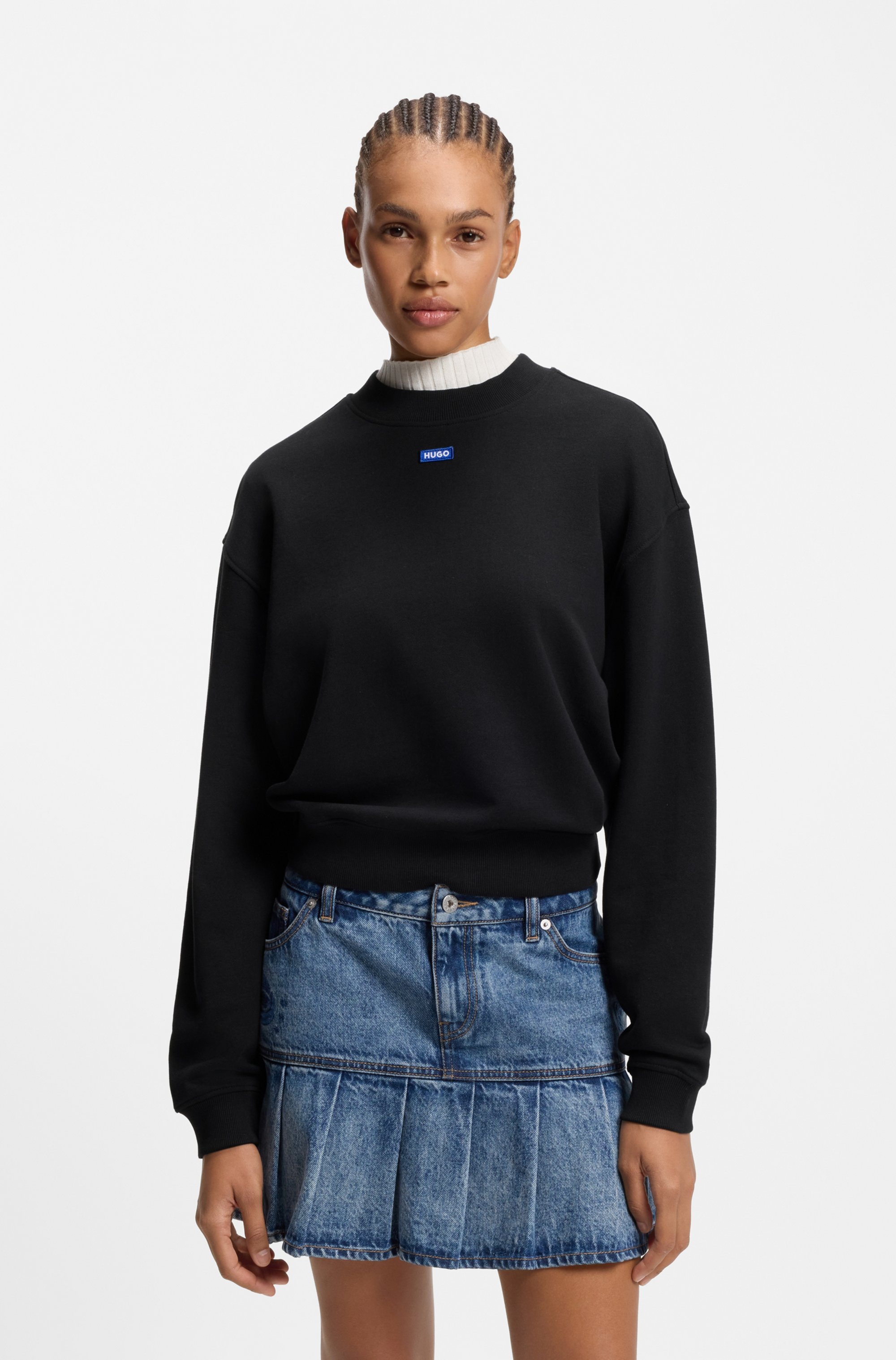 HUGO Blue Sweatshirt "Delessa", mit Logoaufnäher günstig online kaufen