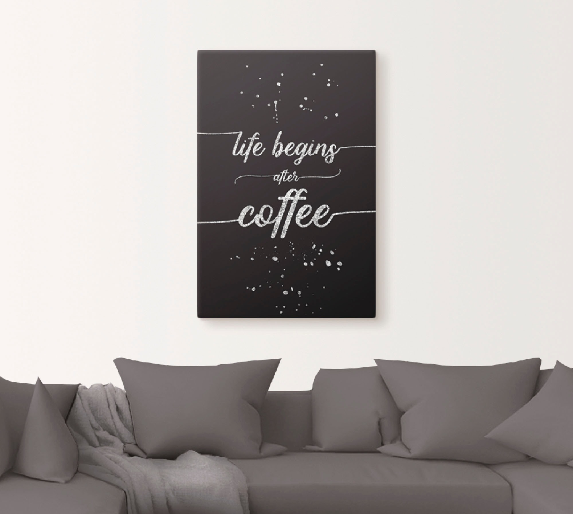 Artland Wandbild »Leben beginnt nach dem Kaffee«, Sprüche & Texte, (1 St.), als Alubild, Outdoorbild, Leinwandbild, Wandaufkleber, versch. Größen
