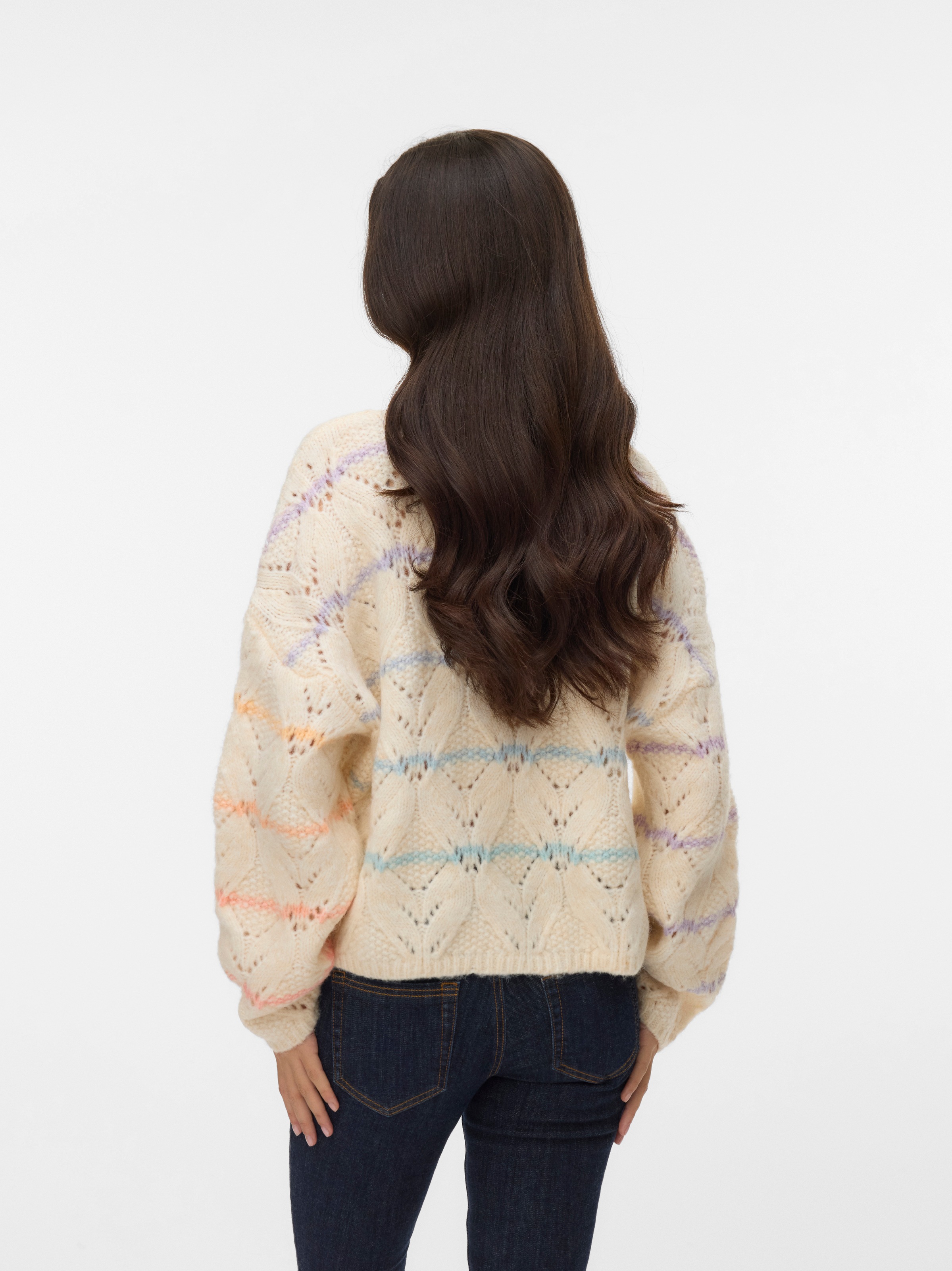 Vero Moda Strickpullover "VMNEW HATTY LS O-N STITCH PULLOVER BOO" mit zarte günstig online kaufen