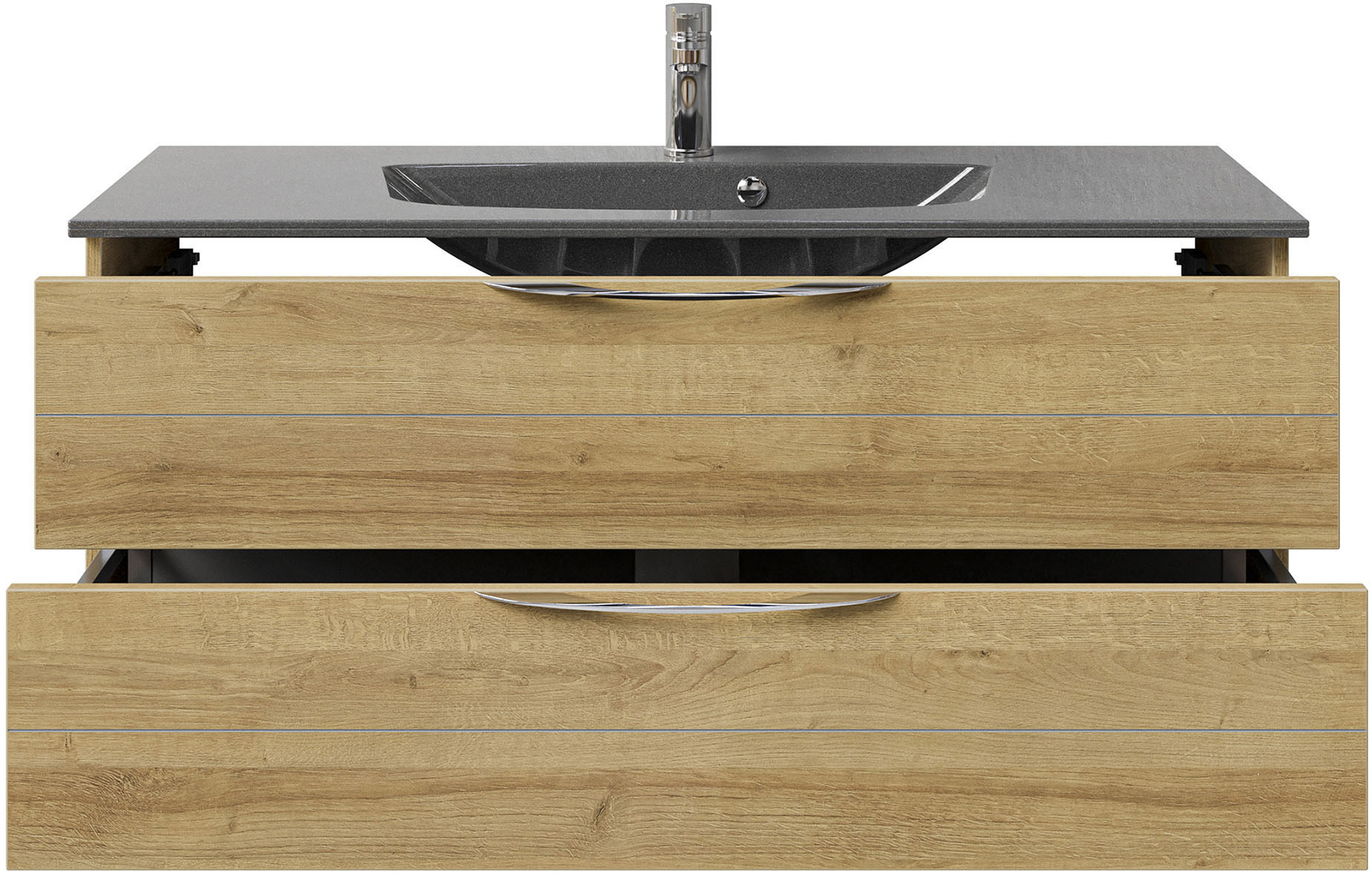 Thumbnail - Saphir Waschtisch "Serie 6025 Mineralmarmor-Waschtisch mit Unterschrank, 117 cm breit" 2 Stk. tlg. Waschplatz mit 2 Schu...