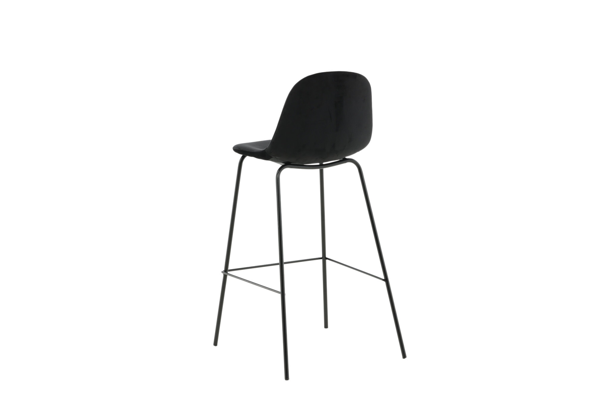 Venture Home Barhocker »Polar, 2er-Set Barhocker in Schwarz-Samt, luxuriös, 150 kg belastbar« 2 Stk. tlg. Tresenstuhl, weicher Bezug, schwarze Metallbeine, Fußstütze, edel