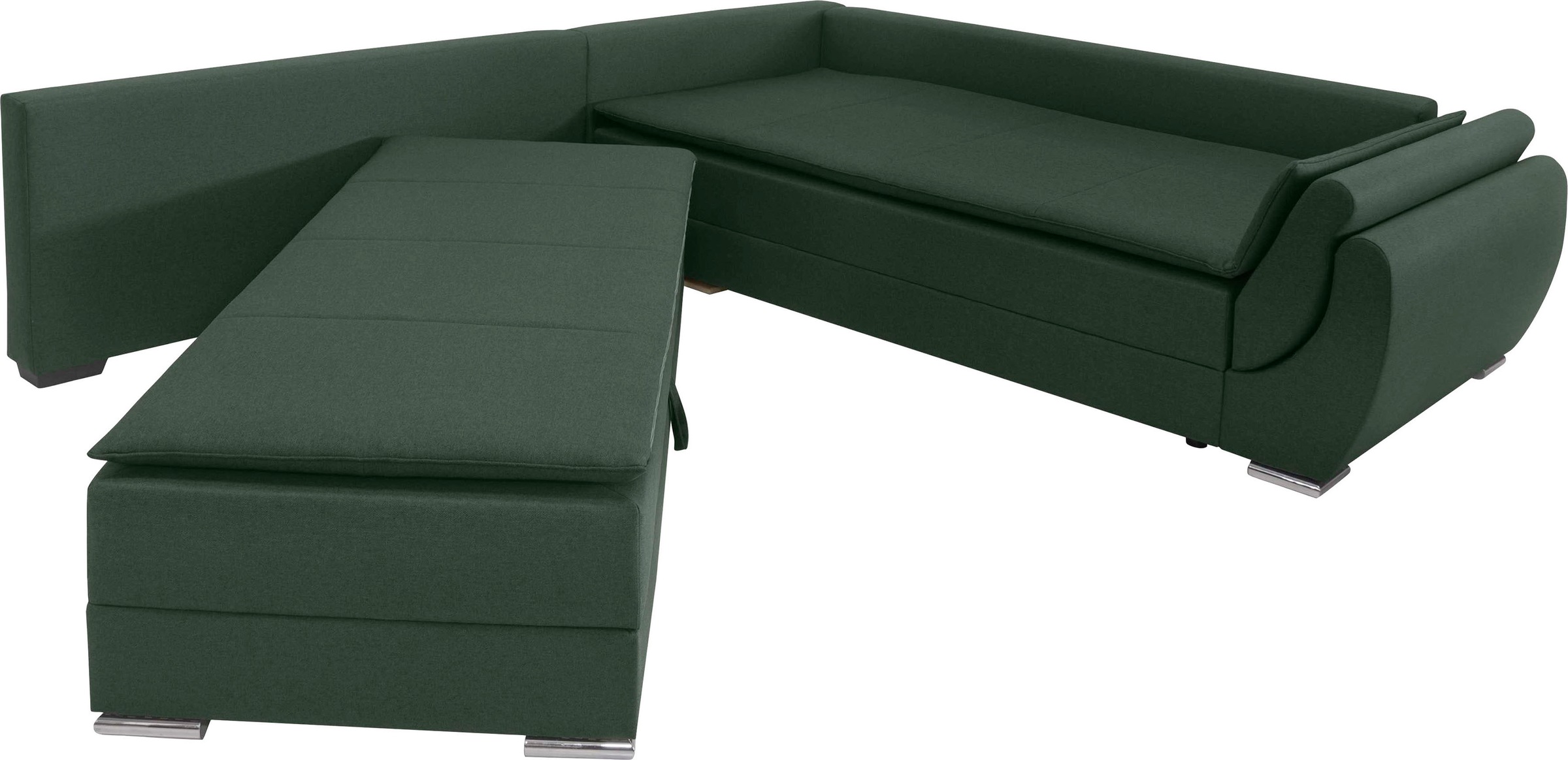 INOSIGN Ecksofa »Göteborg«, mit Boxspring-Bettfunktion und Bettkasten, Dauerschlaffunktion, Topper