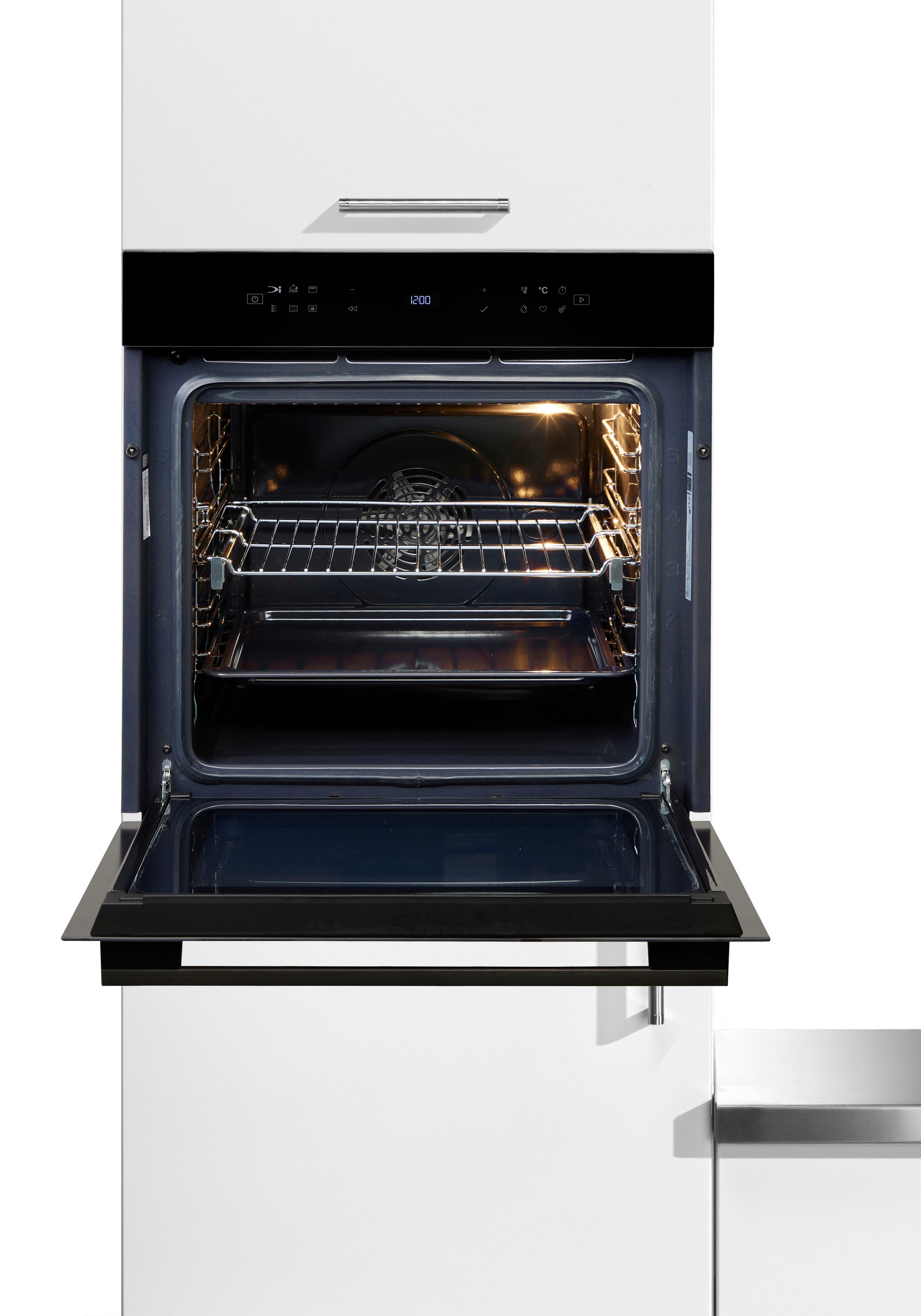 BAUKNECHT Einbaubackofen  »BBI78HT1SK«, mit 1-fach-Teleskopauszug, Hydrolyse, AirFry-Funktion, Pizzafunktion, 1-fach-Teleskopauszug, Hydrolyse
