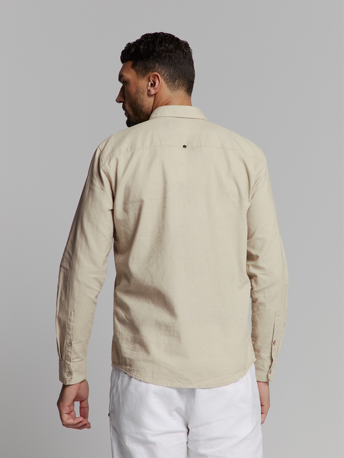 No Excess Long Sleeve Shirt Sand XL 5