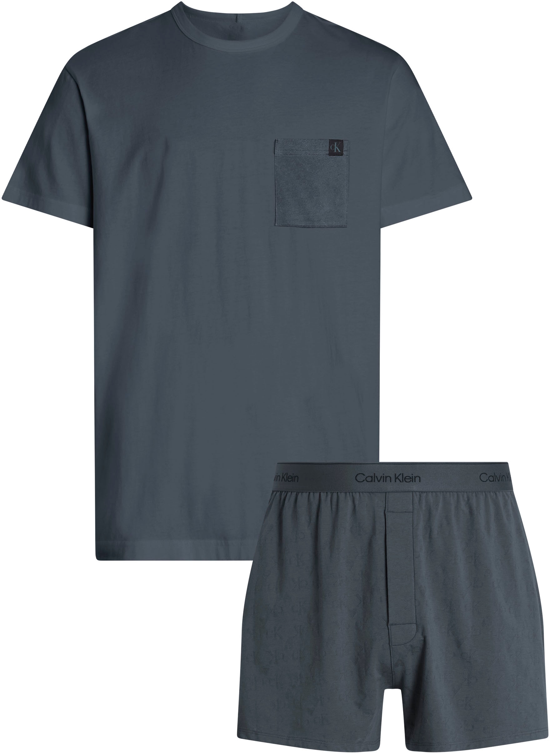Calvin Klein Underwear Shorty »S/S BOXER SET«, (Set, 2 tlg.), mit Brusttasche