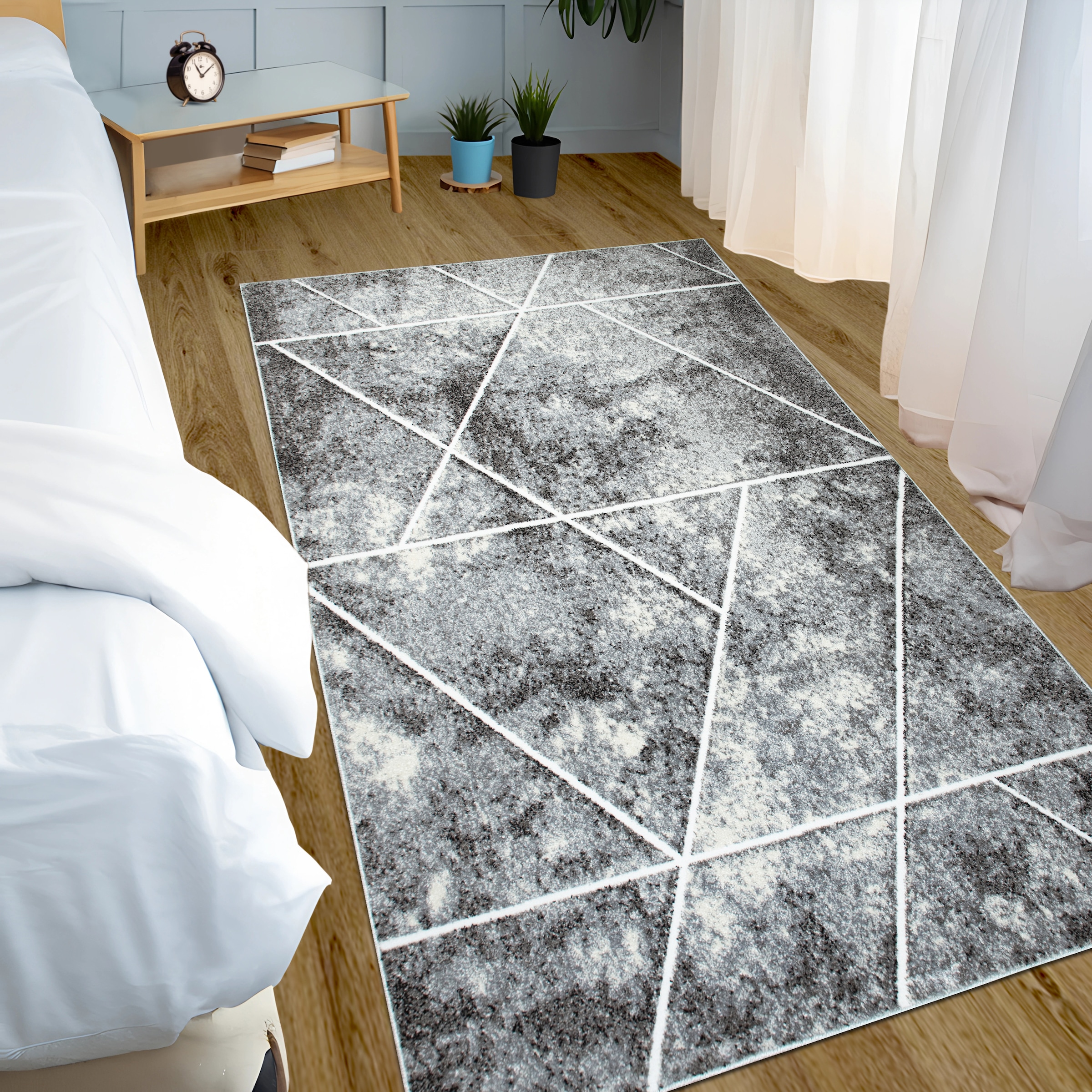 my home Teppich »Kimly, geometrisches Design in 3D-Optik«, rechteckig, 9 mm Höhe, mit besonders weichem Flor, Kurzflor, modernes Design