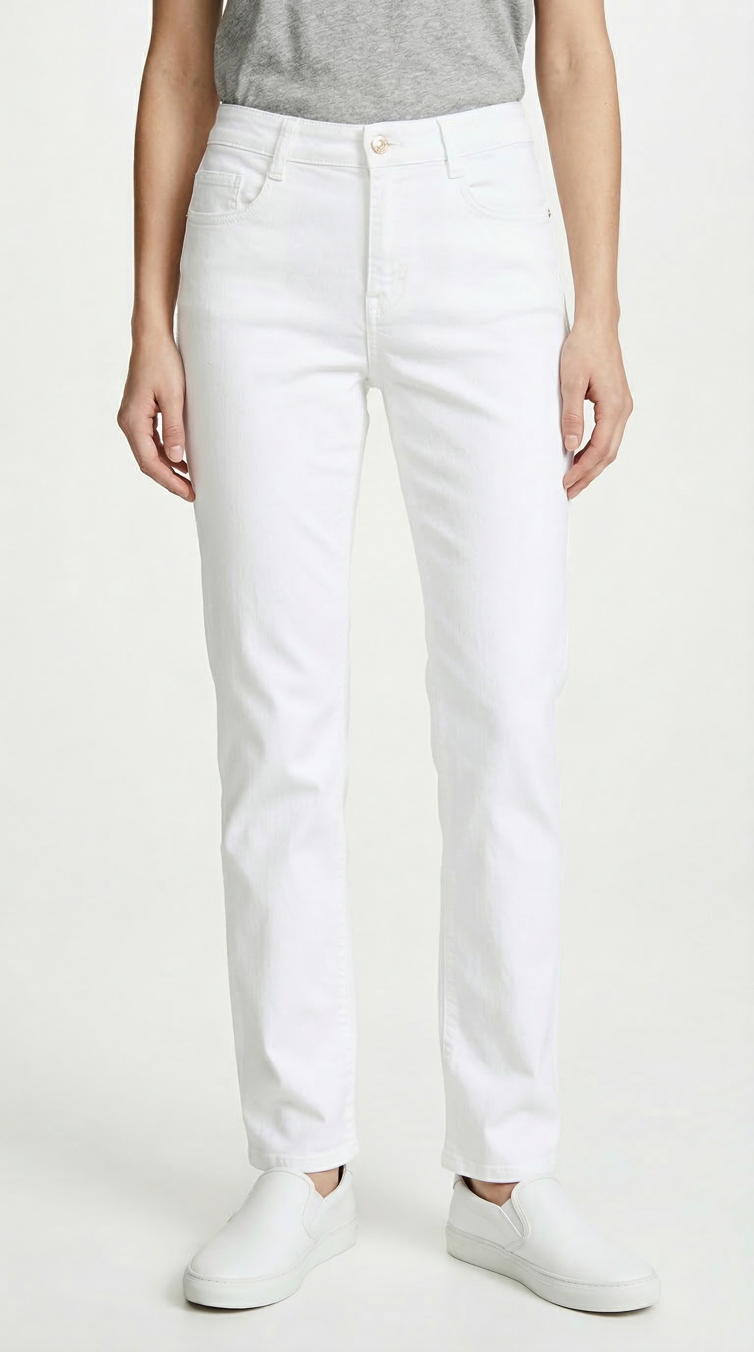 Bequeme Jeans MAC "Stella", Damen, Gr. 40, Länge 30, weiß (weiß denim), Denim/Jeans, Obermaterial: 91% Baumwolle, 7% Elastomultiester, 2% Elasthan, comfort fit knöchellang, Jeans, Gerader Beinverlauf