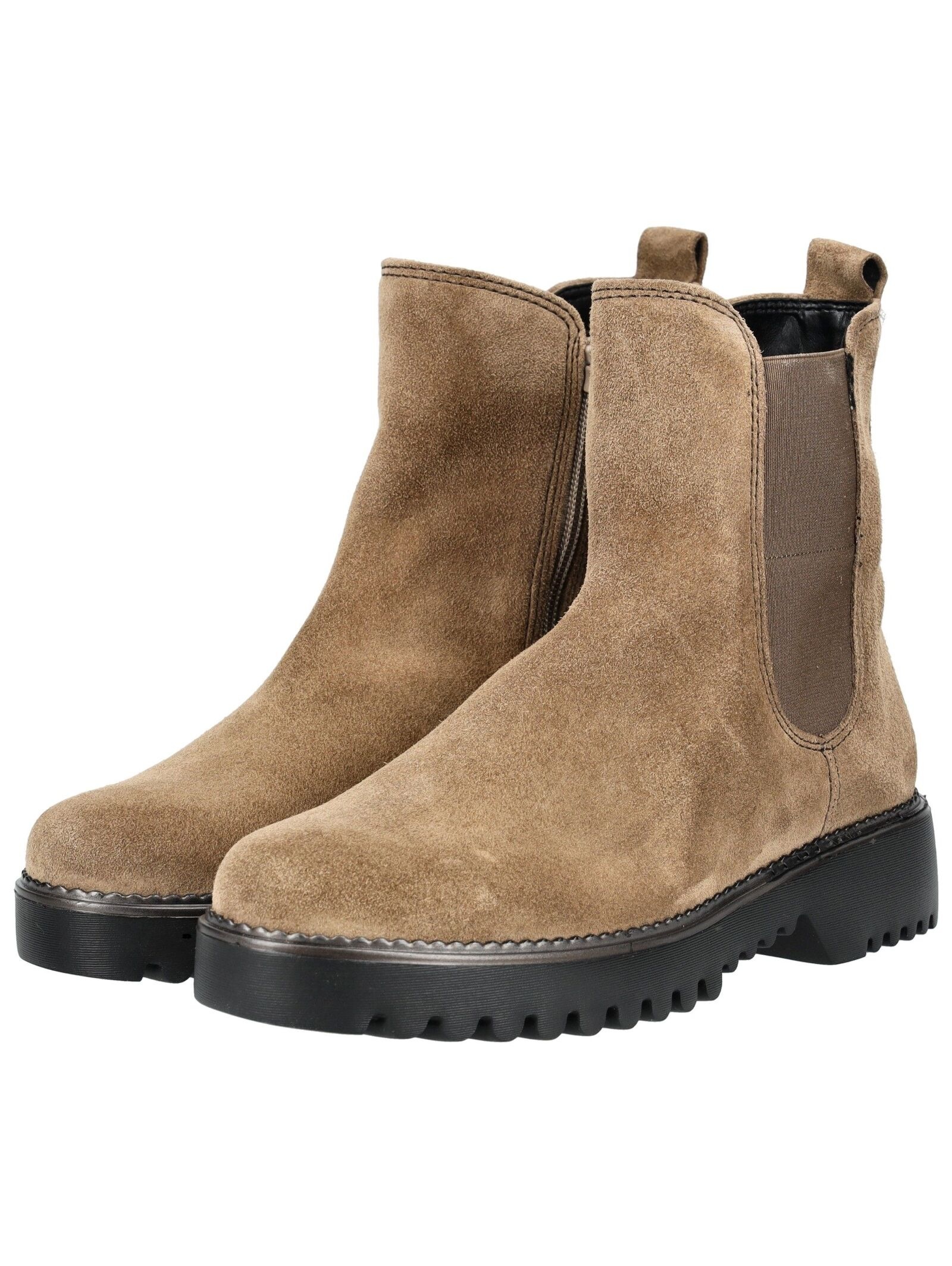Stiefelette GABOR COMFORT "Gabor Comfort Stiefelette Veloursleder", Damen, Gr. 38,5, braun, grau, Veloursleder, Schuhe Stiefelette 3