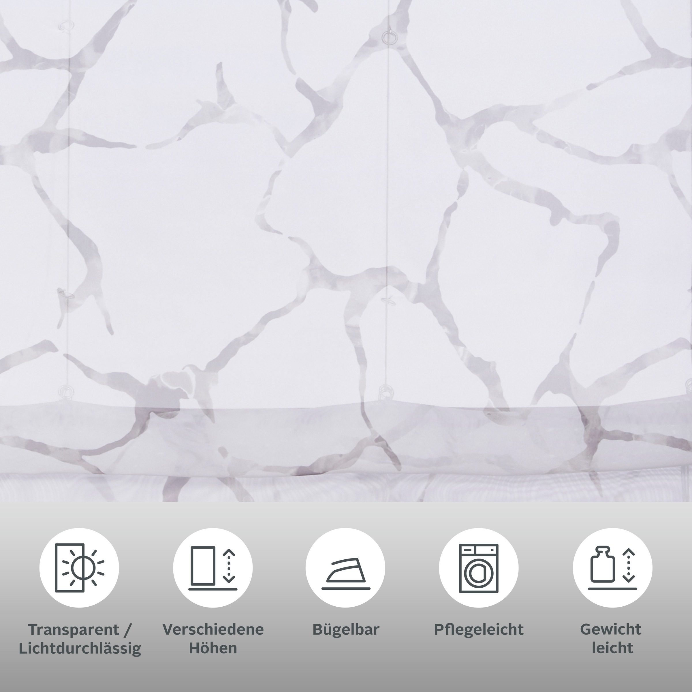 my home Raffrollo "Fulda" mit Klettschiene Transparent, Voile, Polyester günstig online kaufen