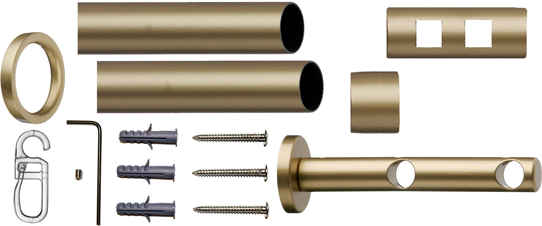 indeko Gardinenstange "Teneriffa" Ø 12 mm 2 läufig-läufig Fixmaß Komplett-S günstig online kaufen