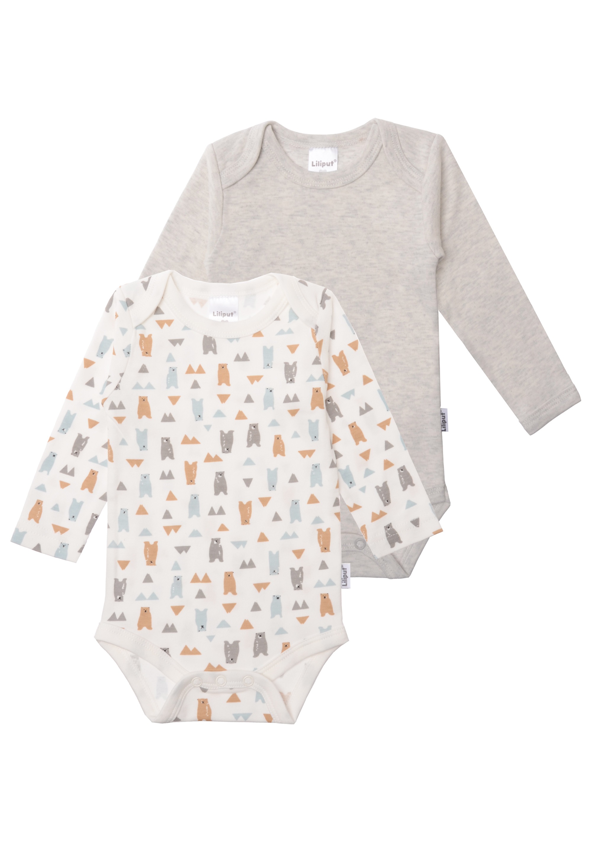 LILIPUT Jungen Body "Bärchen", Gr. 74, grau, 100% Baumwolle, bedruckt, Bodys, mit niedlichem Print