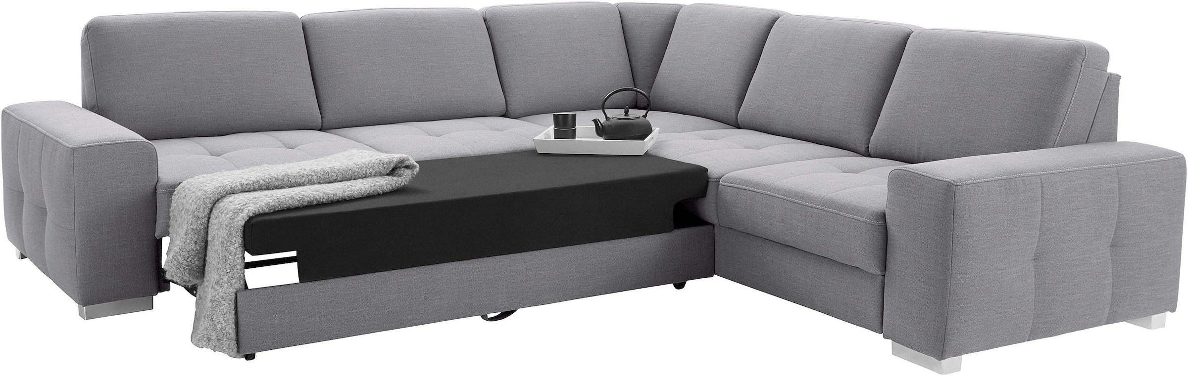 sit&more Ecksofa »Santorini L-Form«, mit Federkern und Sitztiefenverstellung, wahlweise mit Bettfunktion