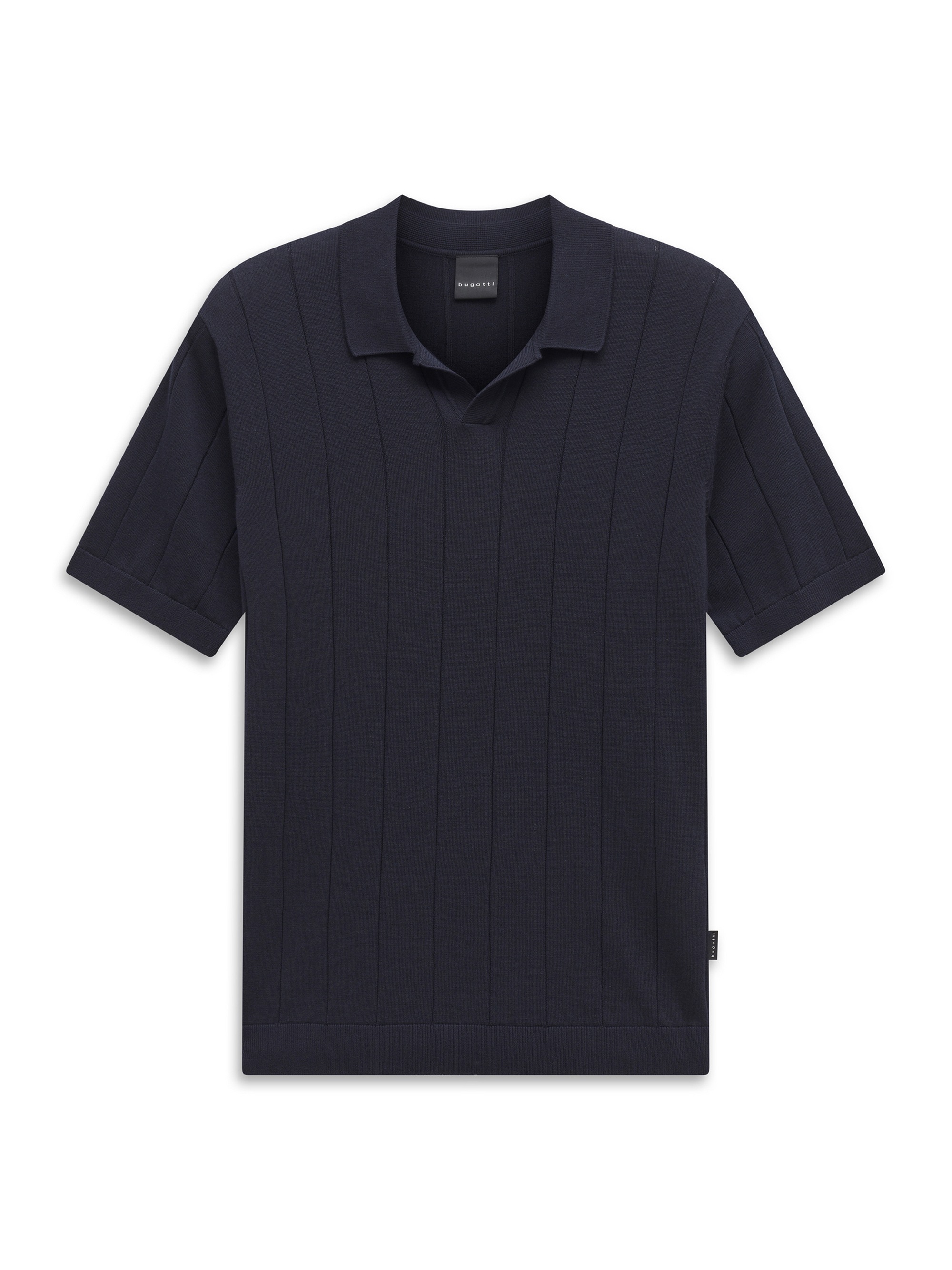 bugatti Poloshirt "Regular Fit" Regular Fit Strickstruktur Baumwolle Kurzarm