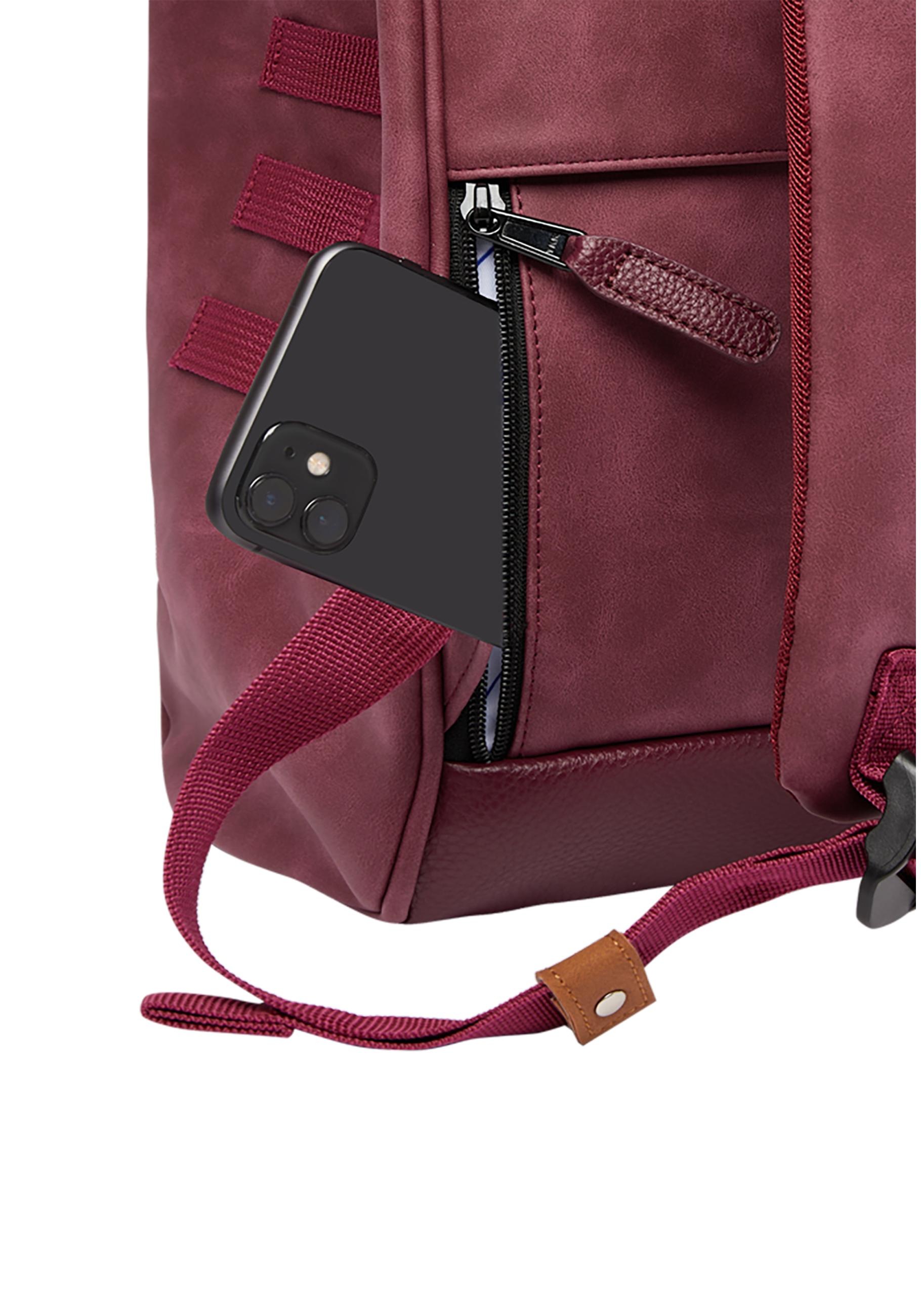 CABAIA Tagesrucksack »Adventurer L Nubuck«, Veganer Cityrucksack mit austauschbaren Vordertaschen