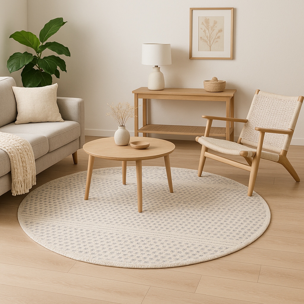 Myflair Möbel & Accessoires "Wooly Nature" rund 10 mm Höhe Handwebteppich, reine Wolle, Scandi Design, handgewebt, Wohnzimmer