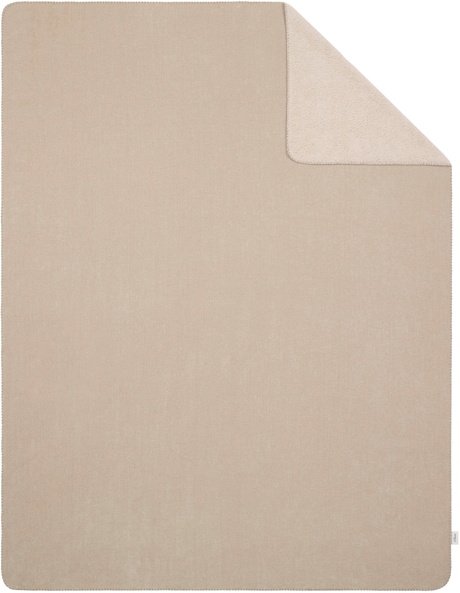 Wohndecke S.OLIVER, B:150cm L:200cmbeige, Polyester, Wohndecken, "s.Oliver Lounge Decke", trendige Doubleface-Optik