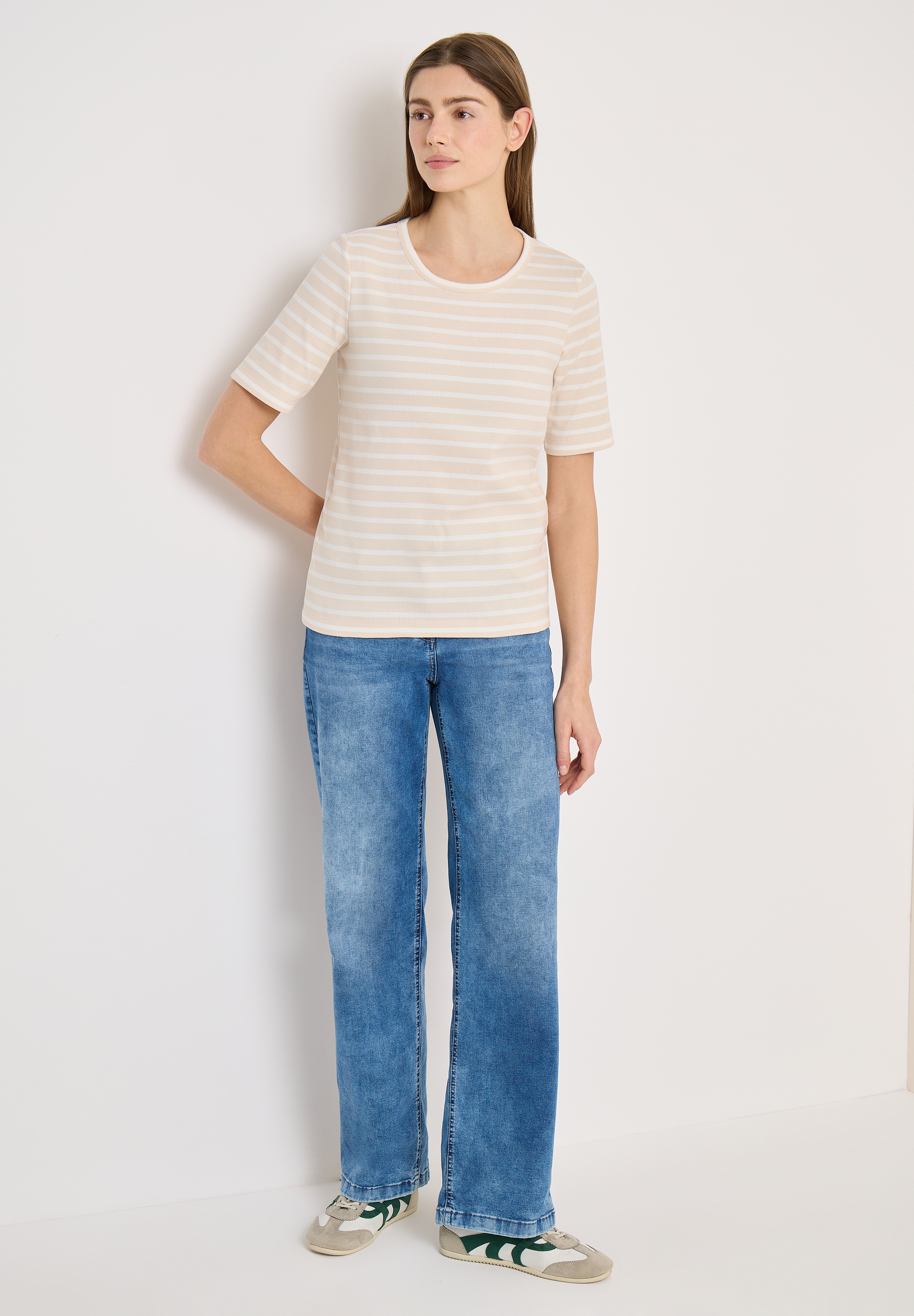 Cecil Rundhalsshirt Rundhalsausschnitt