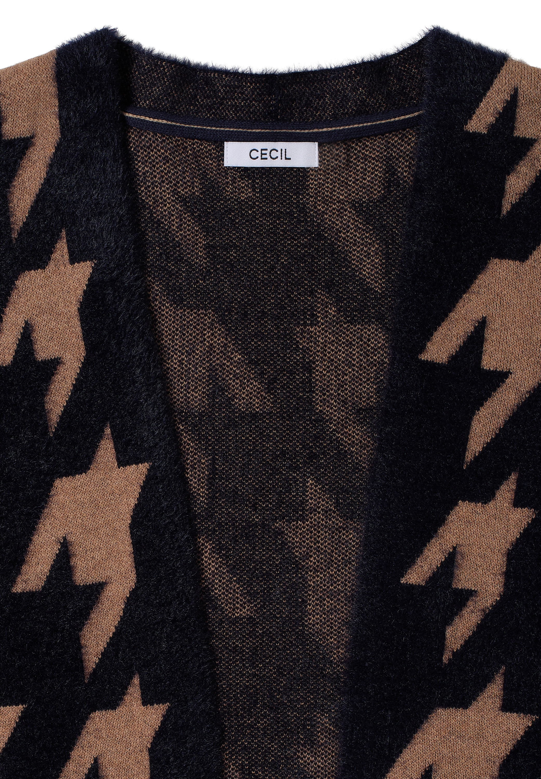 Cecil Jacquardstrickjacke aus softem Materialmix