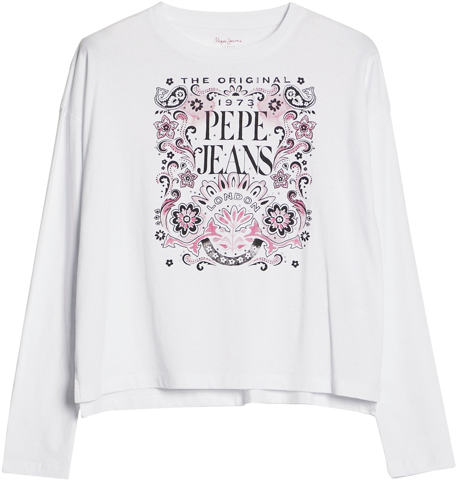 Pepe Jeans Langarmshirt »LULU«, mit großem, floralem Frontprint kaufen |  BAUR | Rundhalsshirts