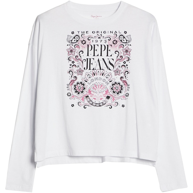 Pepe Jeans Langarmshirt »LULU«, mit großem, floralem Frontprint kaufen |  BAUR