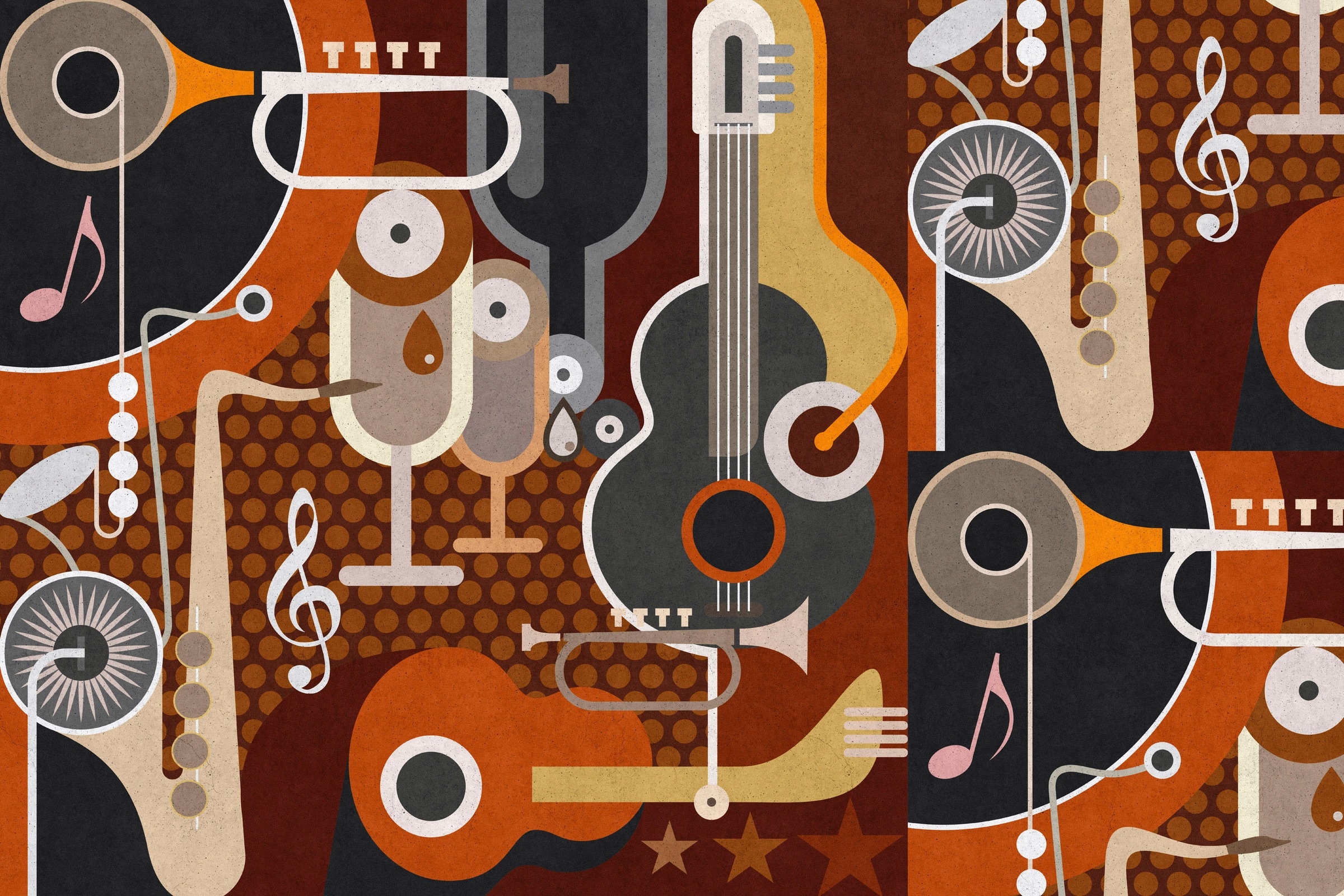 A.S. Création Leinwandbild »wall of sound«, Kunst-Abstrakt-Kinder, (1 St.), Keilrahmen Bild Musik Abstrakt Bunt Leinwand-Bild Wohnzimmer modern