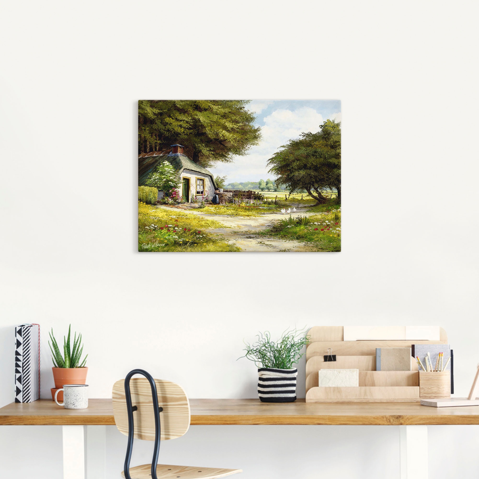 Thumbnail - Artland Leinwandbild "Bauernhaus" Garten 1 Stk. tlg. als Leinwandbild, Poster in verschied. Größen