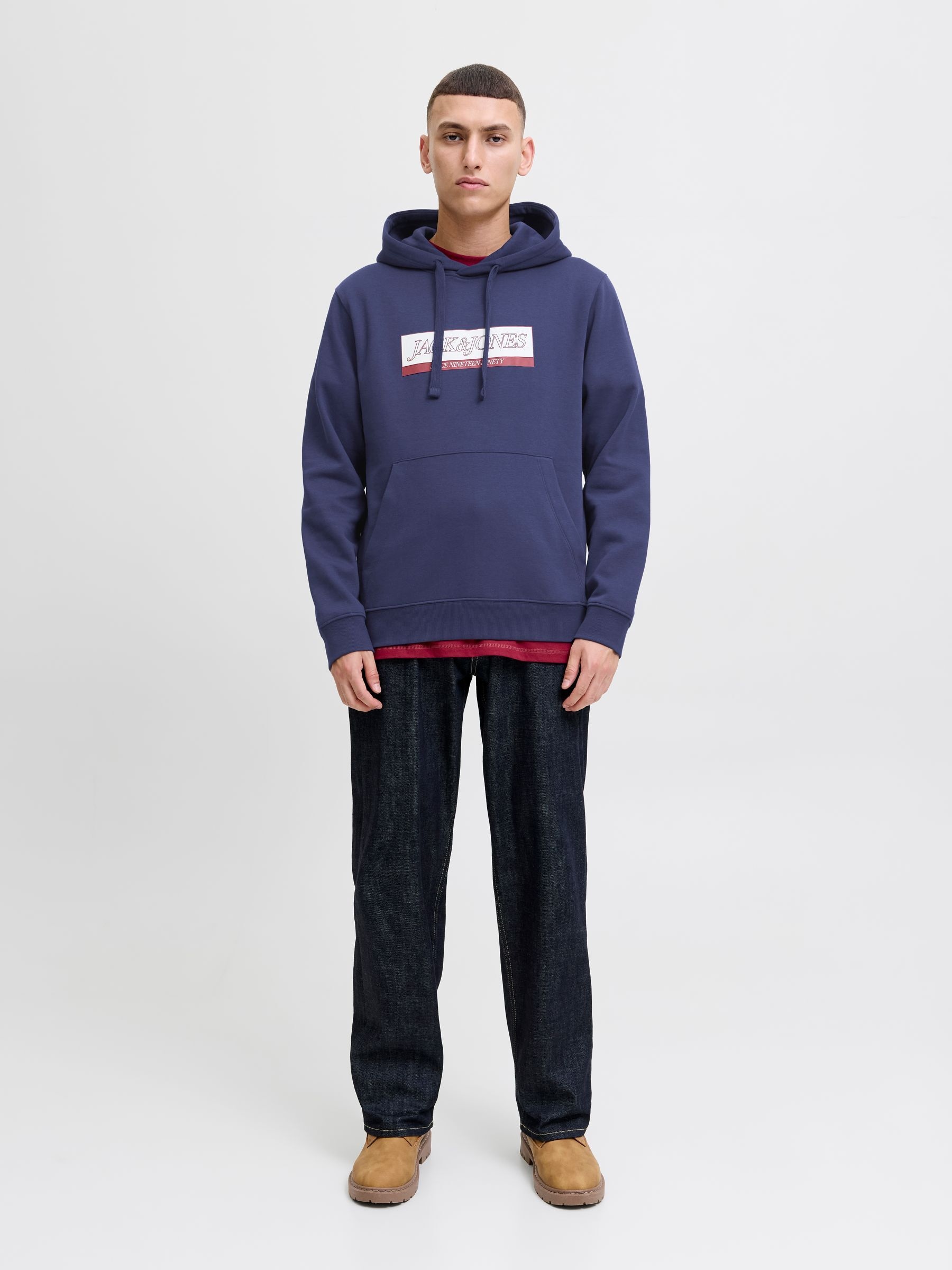 Jack & Jones Kapuzensweatshirt »JORINWOOD BLOCK BRANDING SWEAT HOOD«
