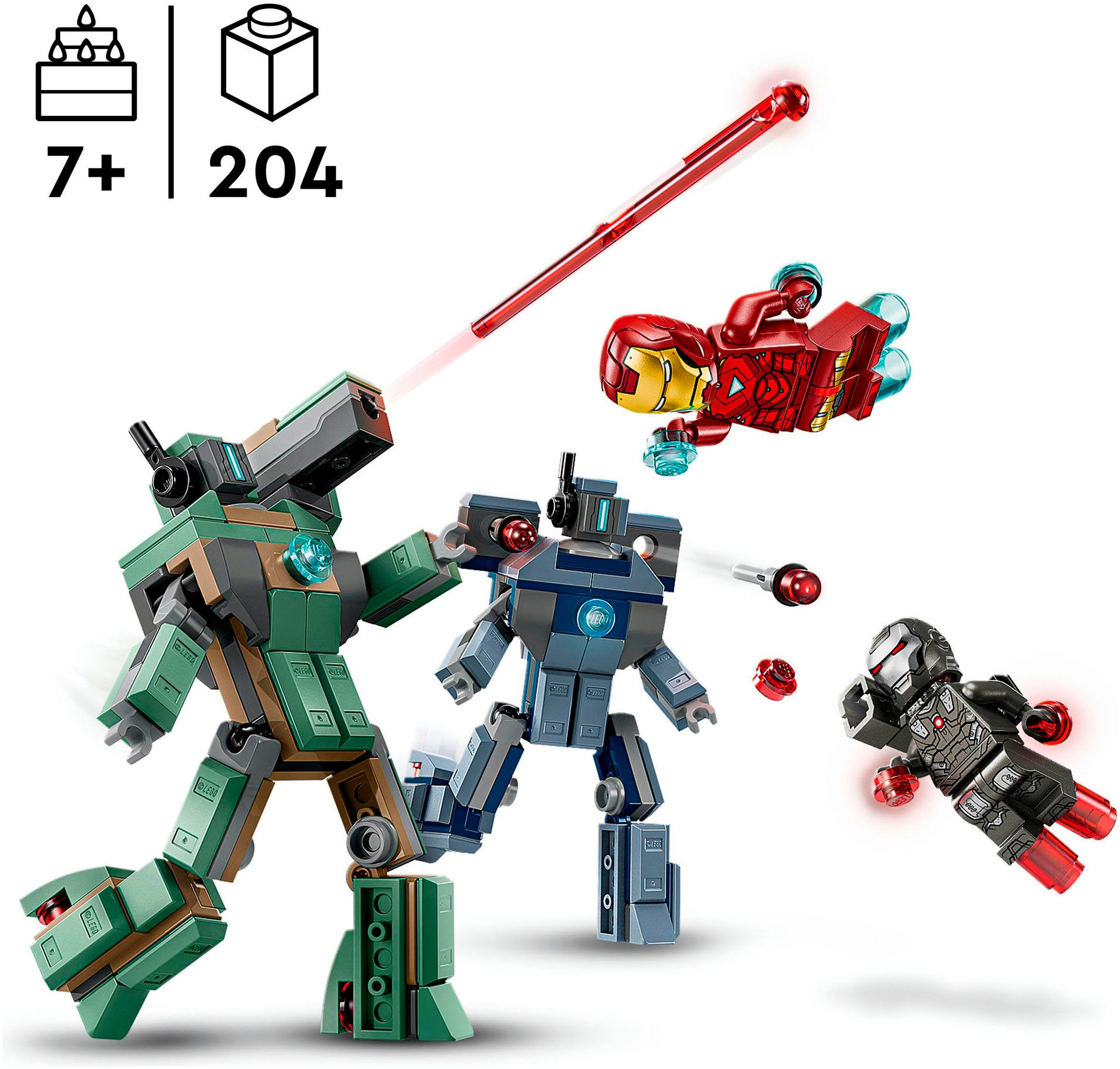 LEGO® Konstruktionsspielsteine »Iron Man & War Machine vs. Hammer-Drohnen (76320), LEGO Super Heroes«, (204 St.), Made in Europe