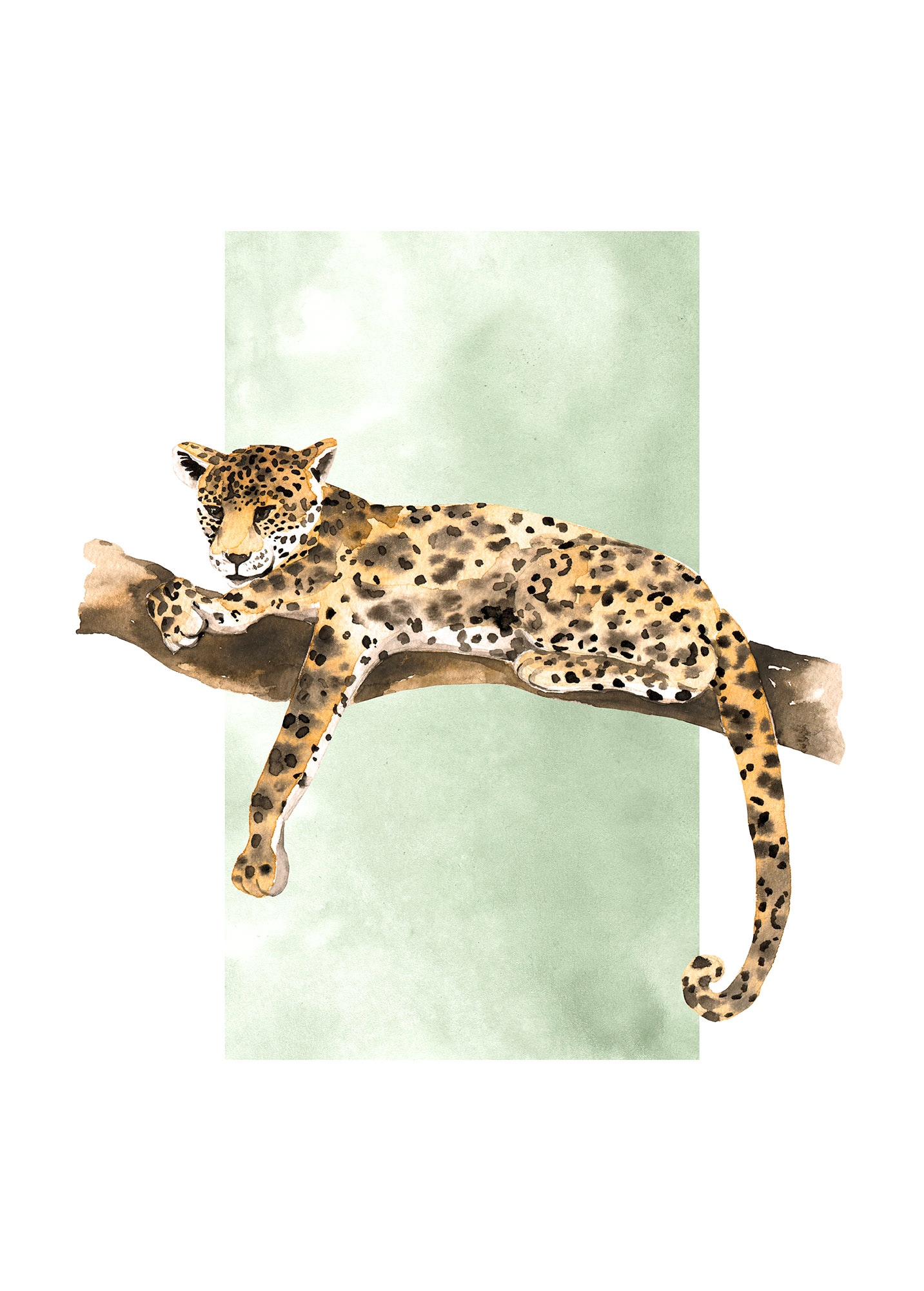 Komar Bild "Lazy Leopard" Natur 1 Stk. tlg. Wandbild zur Dekoration - ohne günstig online kaufen