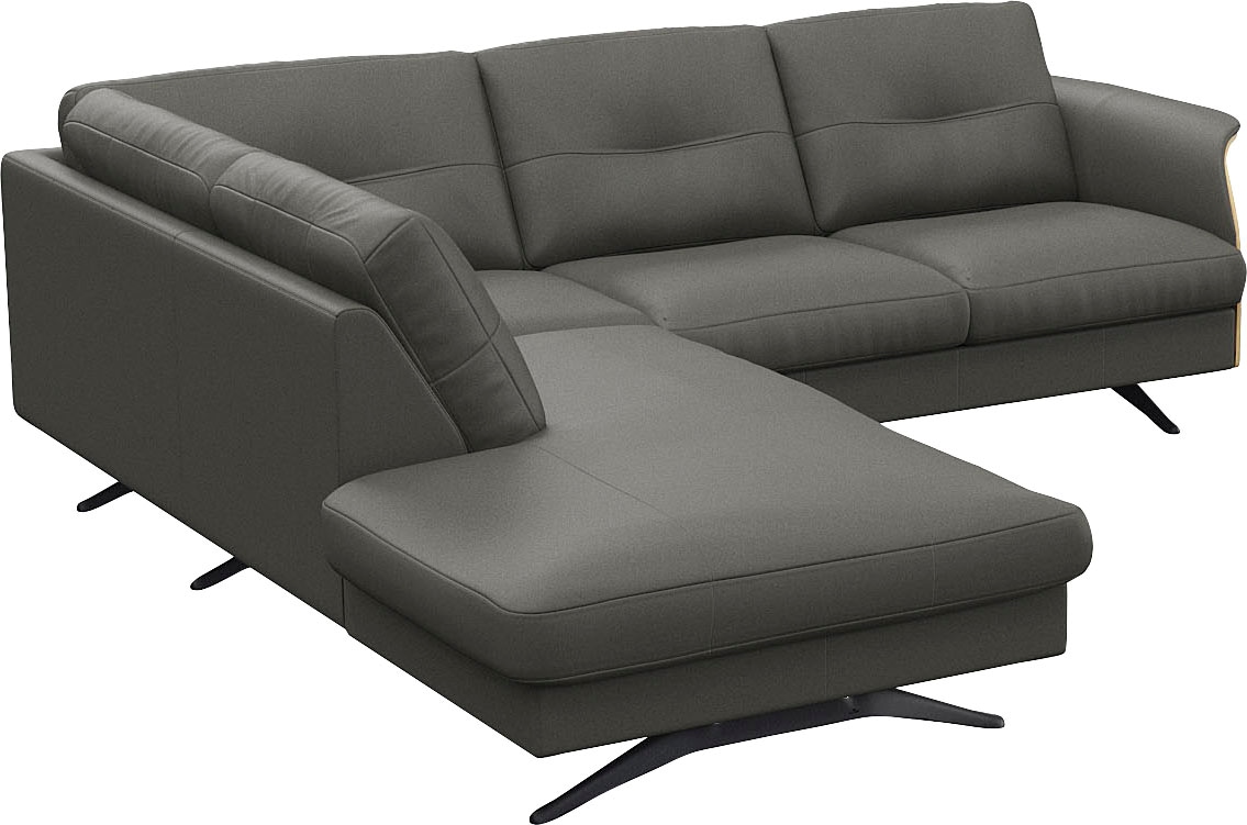 FLEXLUX Ecksofa »Glow, super bequem durch hochwertigem Sitzaufbau mit Federkern, L-Form«, Modernes skandinavisches Design
