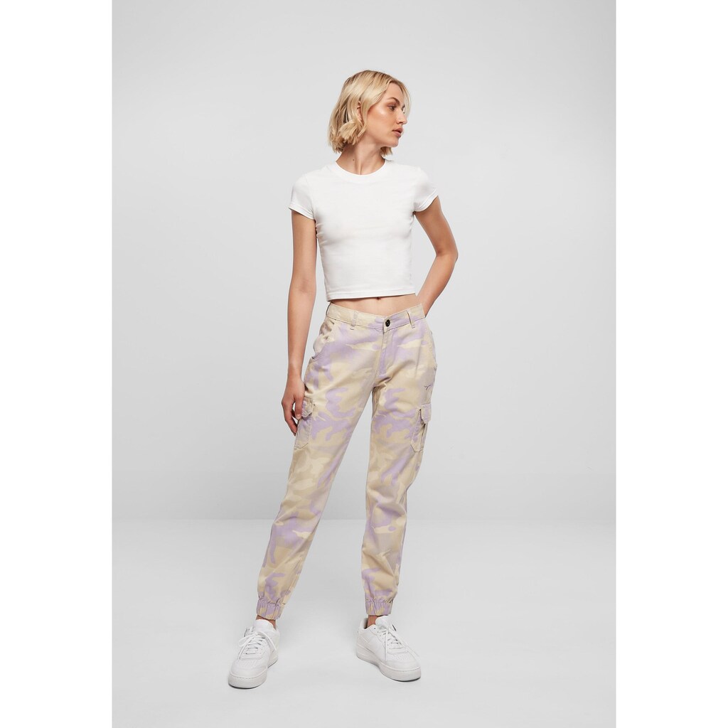 URBAN CLASSICS Cargohose »Urban Classics Damen Ladies High Waist Camo Cargo Pants«, (1 tlg.)