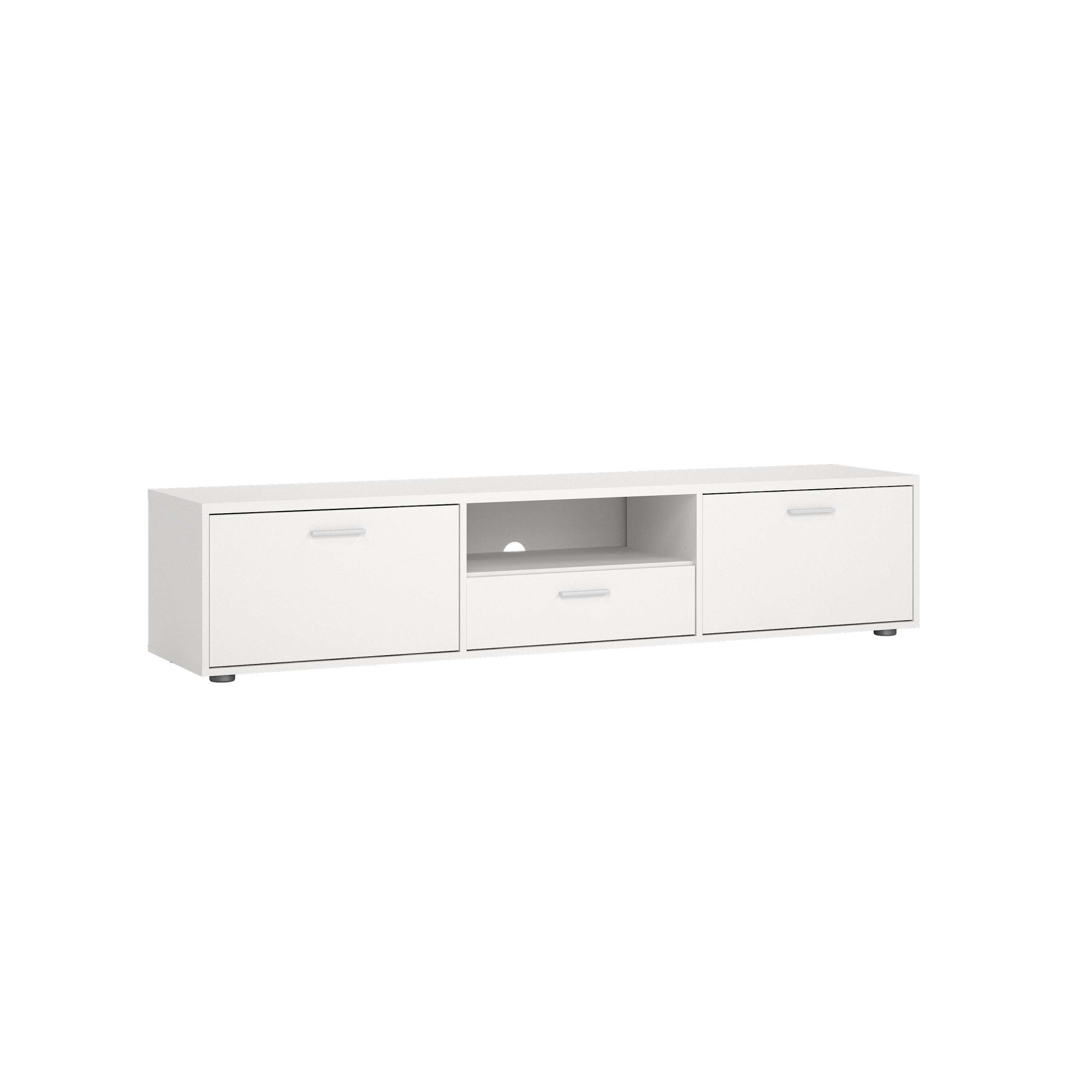 Home affaire TV-Schrank »Media TV-Möbel, TV Schrank, Mediaboard, Lowboard«, 2 Türen, 1 Schublade, 1 offenes Fach, Kabelmanagement, B. 147/177 cm