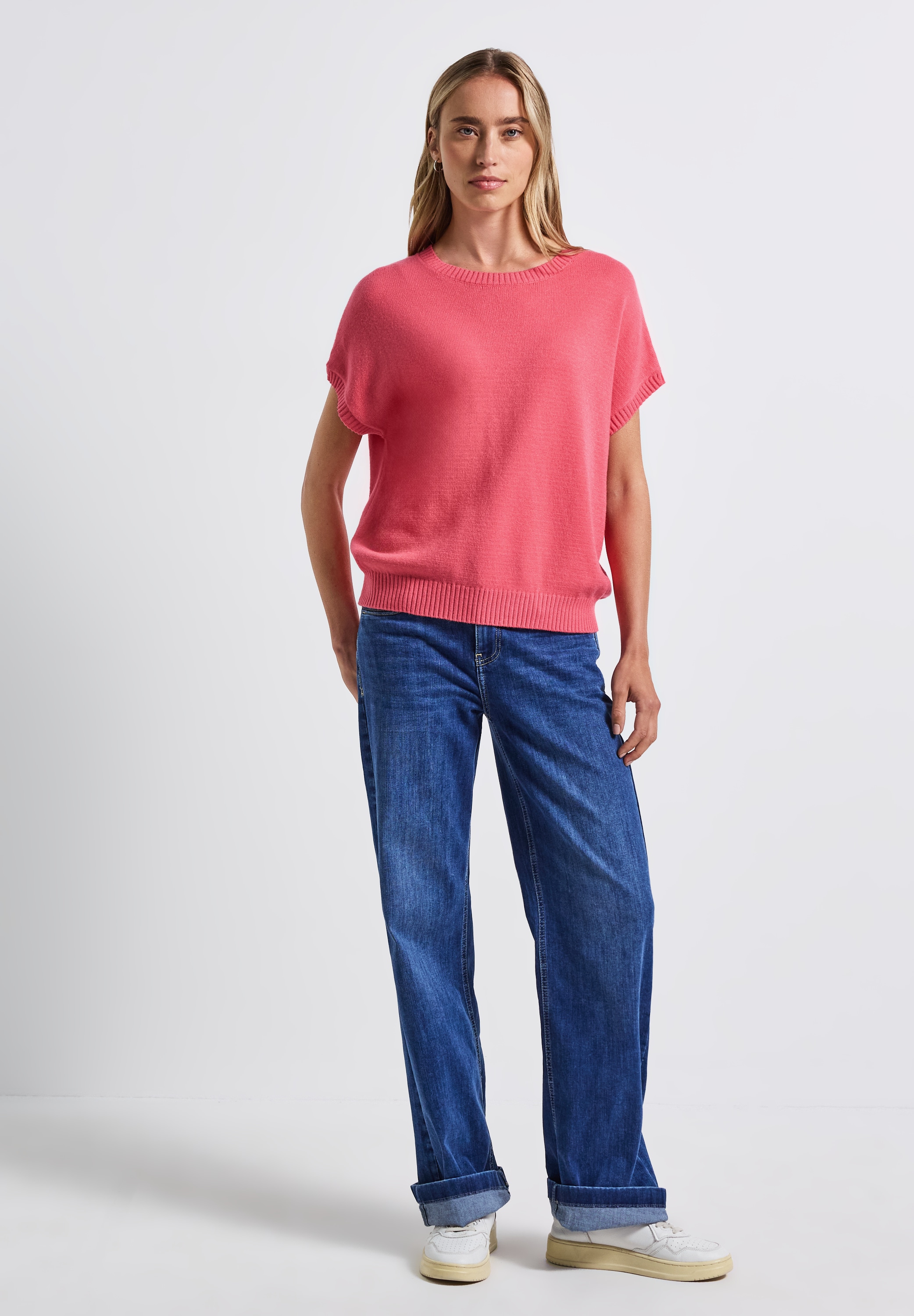 STREET ONE Kurzarmpullover, aus Feinstrick