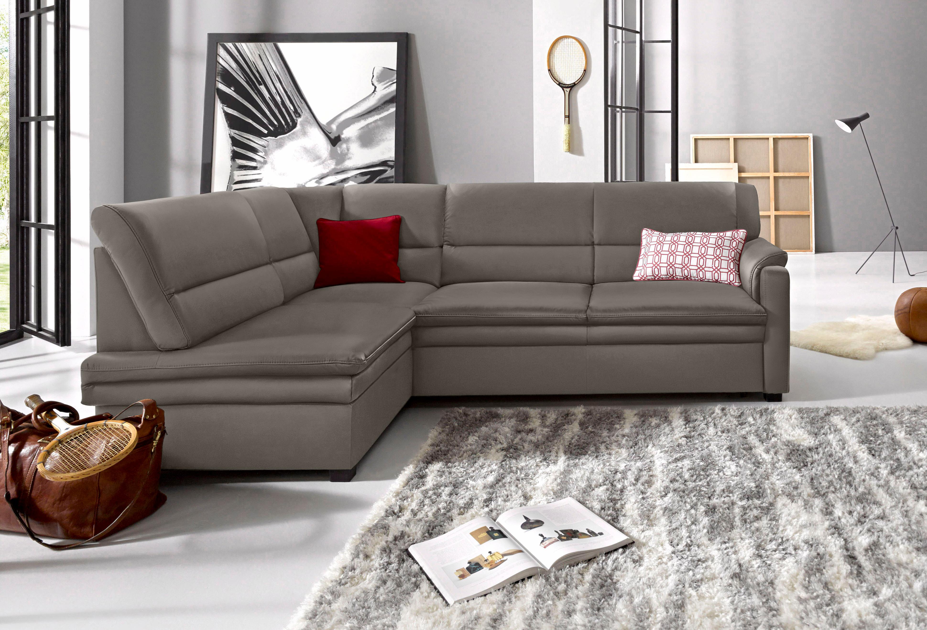 sit&more Ecksofa "Pisa L-Form" mit Federkern, wahlweise mit Schlaffunktion