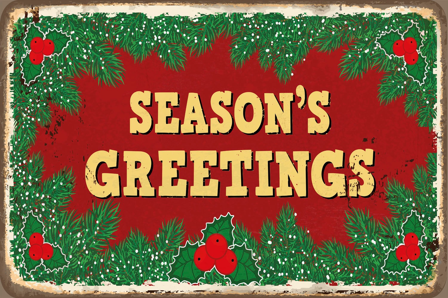 queence Metallbild "Seasons Greetings", Schriftzüge-Schriftzug-Weihnachten, günstig online kaufen