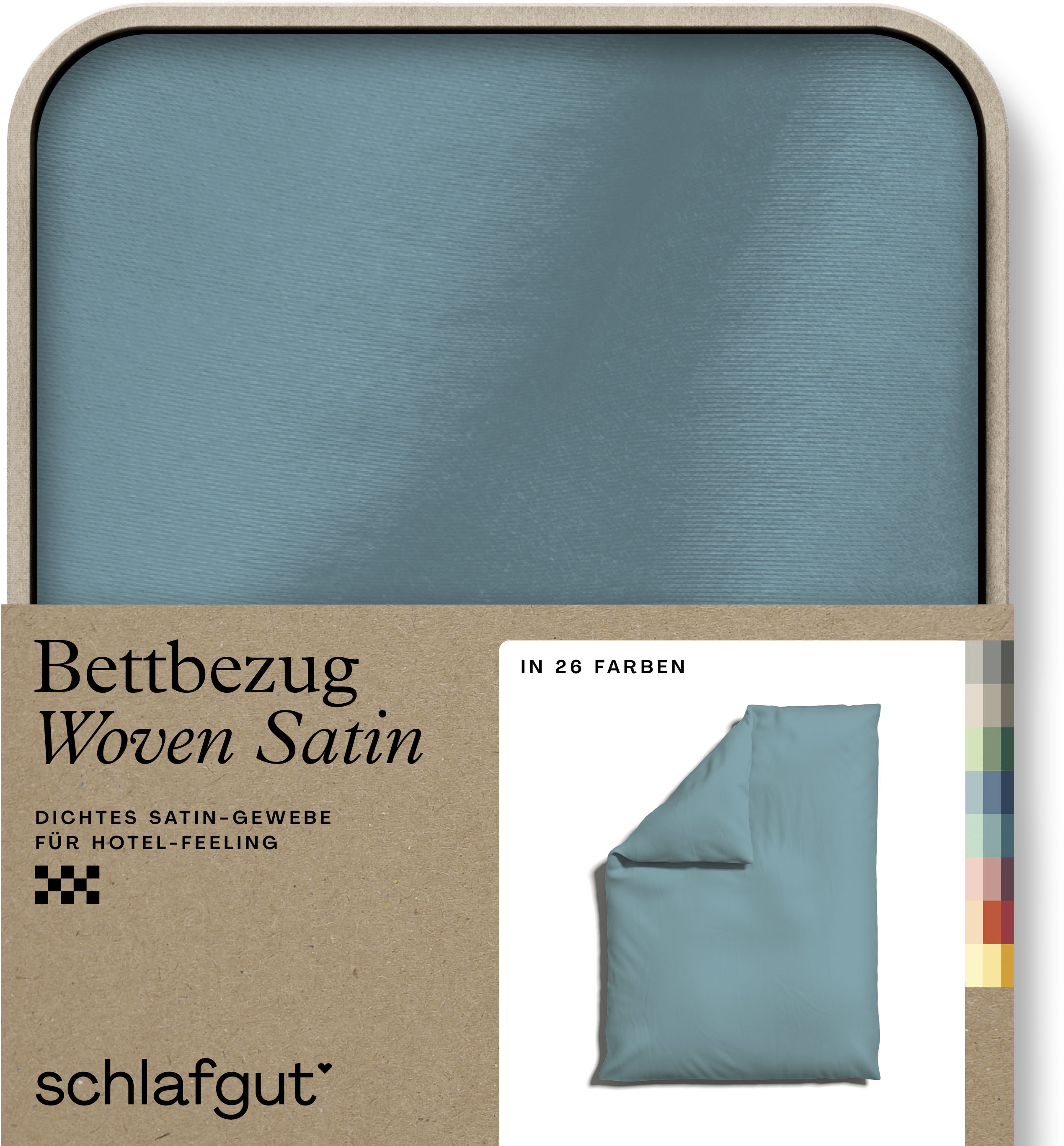 Schlafgut Bettbezug "Premium Woven Satin, 100% Baumwolle, Fadendichte 300TC" besonders dicht gewebt, Mix & Match: passender Kissenbezug erhältlich