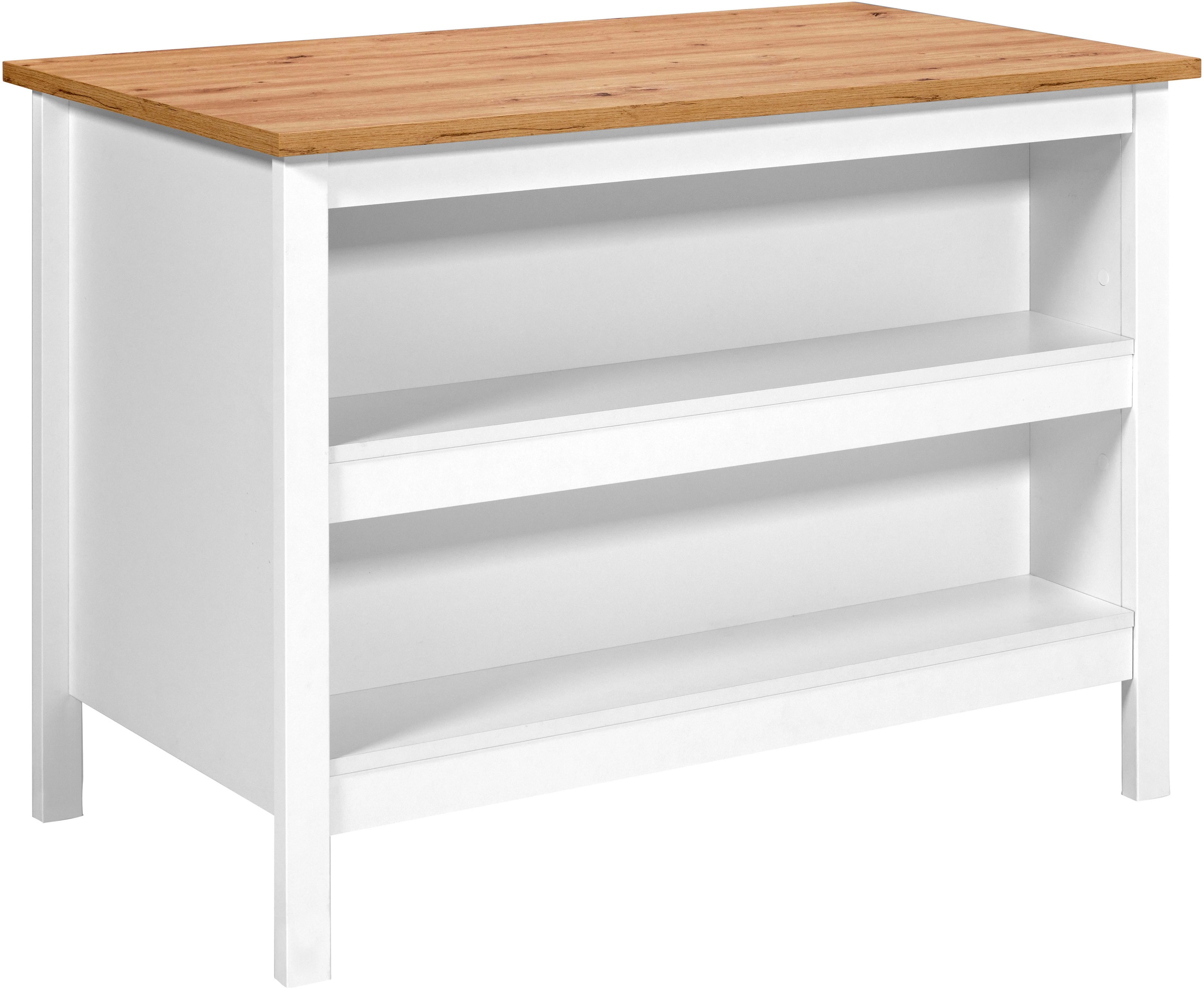 Inter Link Bartisch »Enoli im Skandi Look, multifunktional für Küche & Essbereich, Weiss« 1 Stk. tlg. Kücheninsel mit Soft-Close, Platz für 2 Hocker, 124x75x91 cm