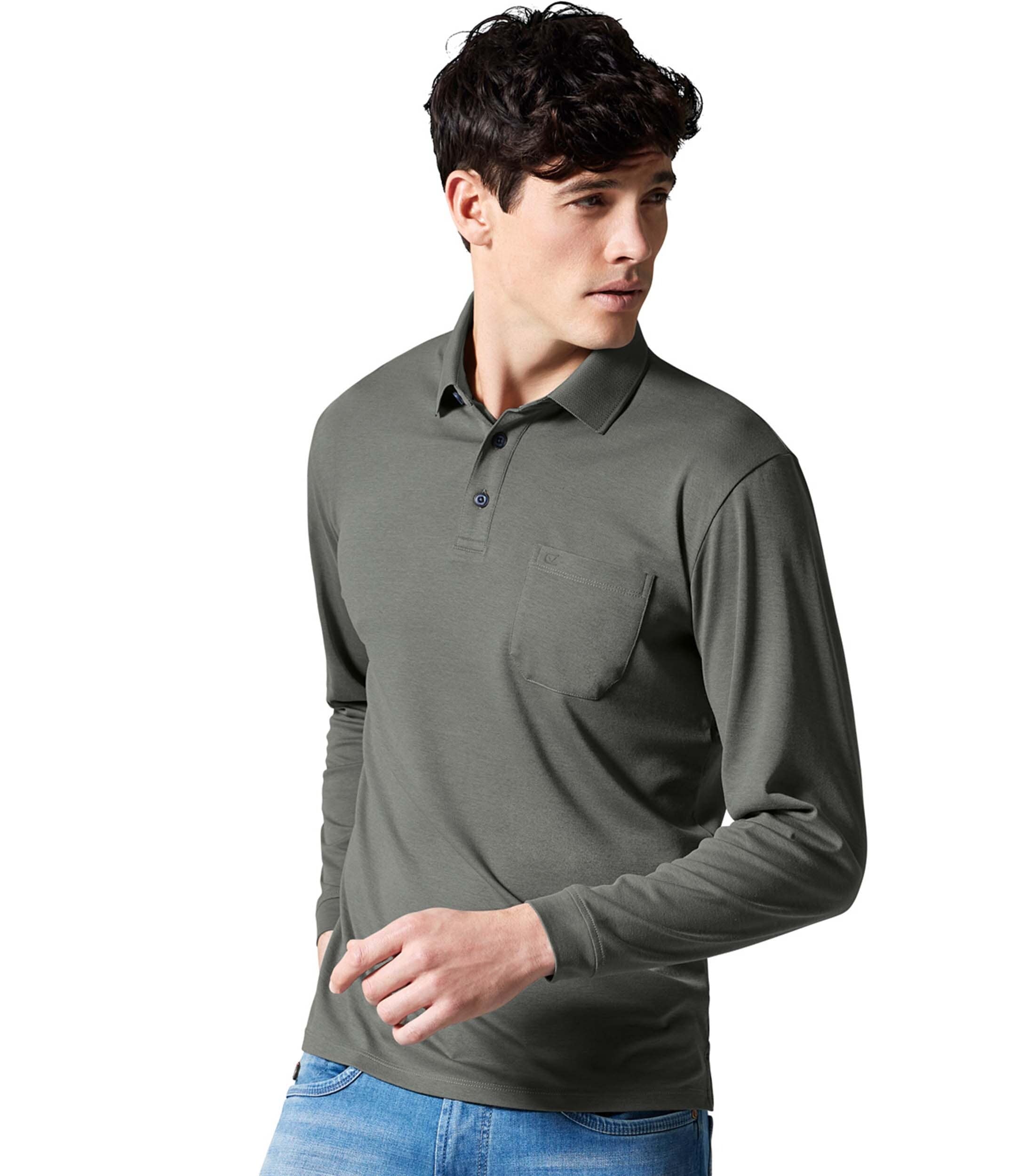 CASAMODA Langarm-Poloshirt "CASAMODA Polo-Shirt Langarm uni"