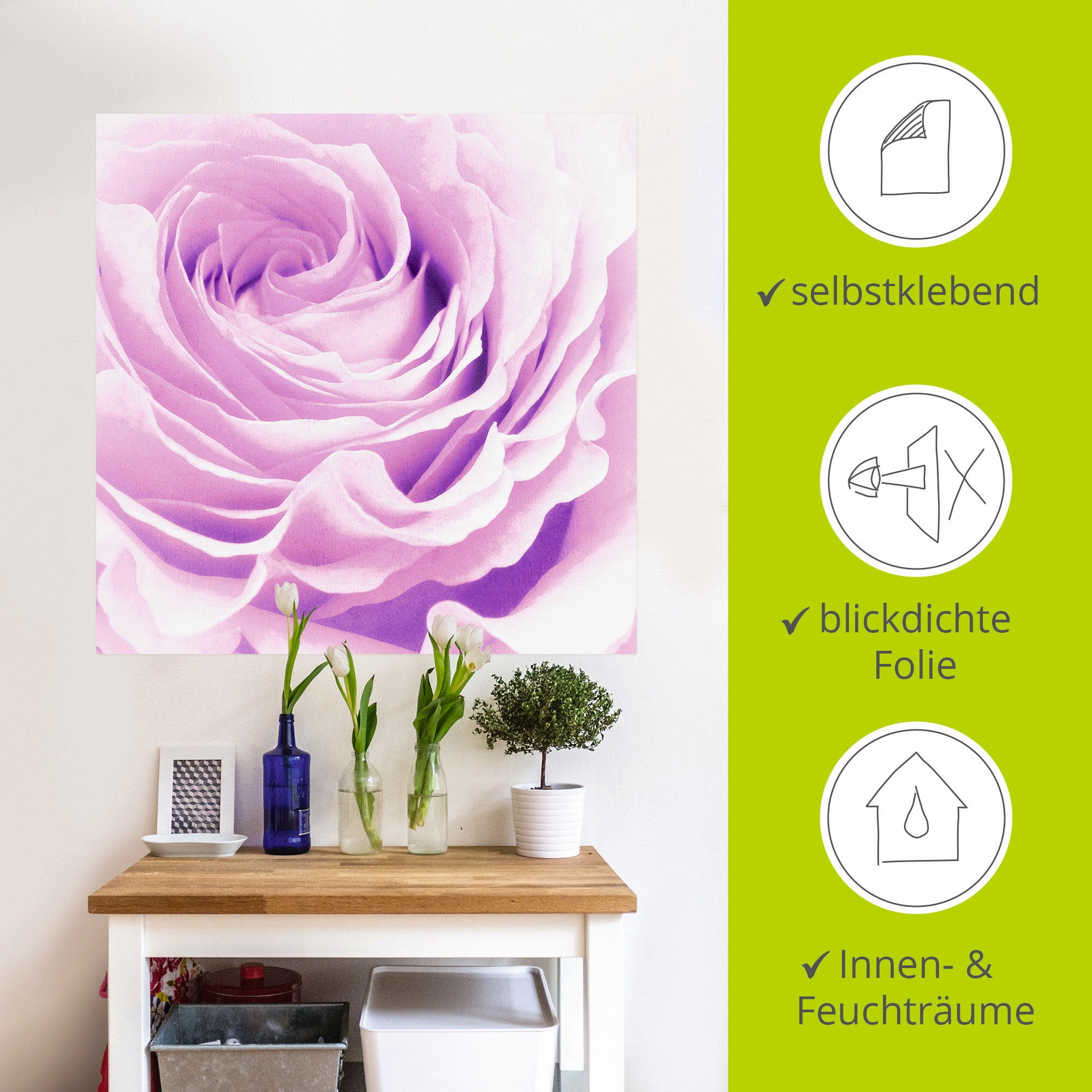Artland Wandbild »Pastell Rose«, Blumen, (1 St.), als Leinwandbild, Poster, Wandaufkleber in verschied. Größen