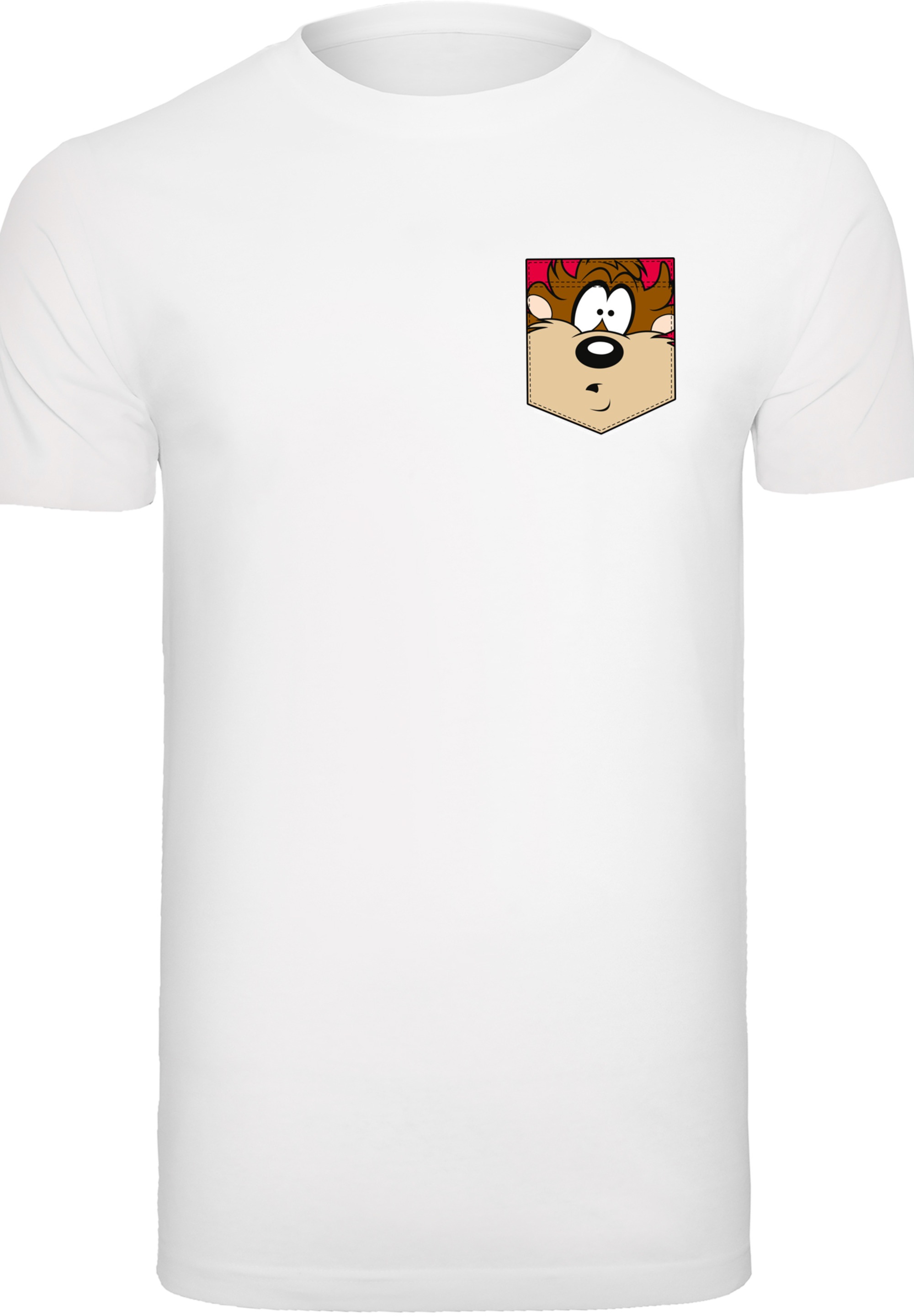 F4NT4STIC T-Shirt »Looney Tunes Tasmanian Devil Face Faux Pocket« Print
