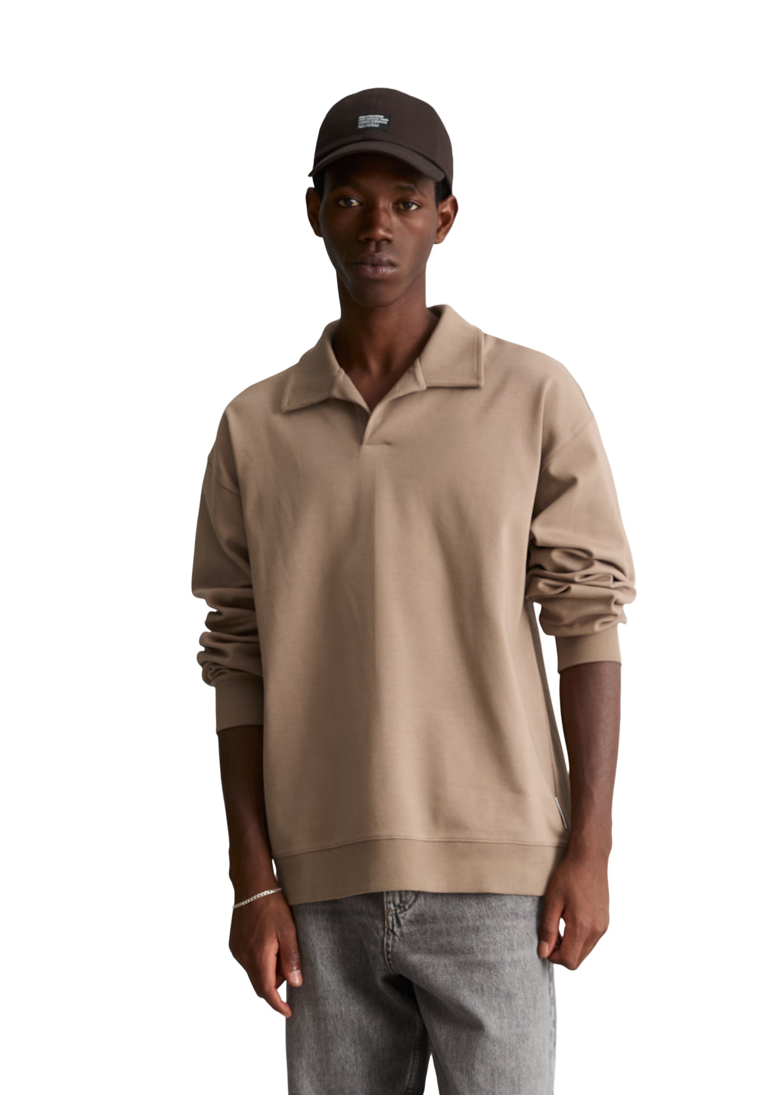 Marc OPolo DENIM Langarm-Poloshirt "aus schwerem Interlock Jersey"