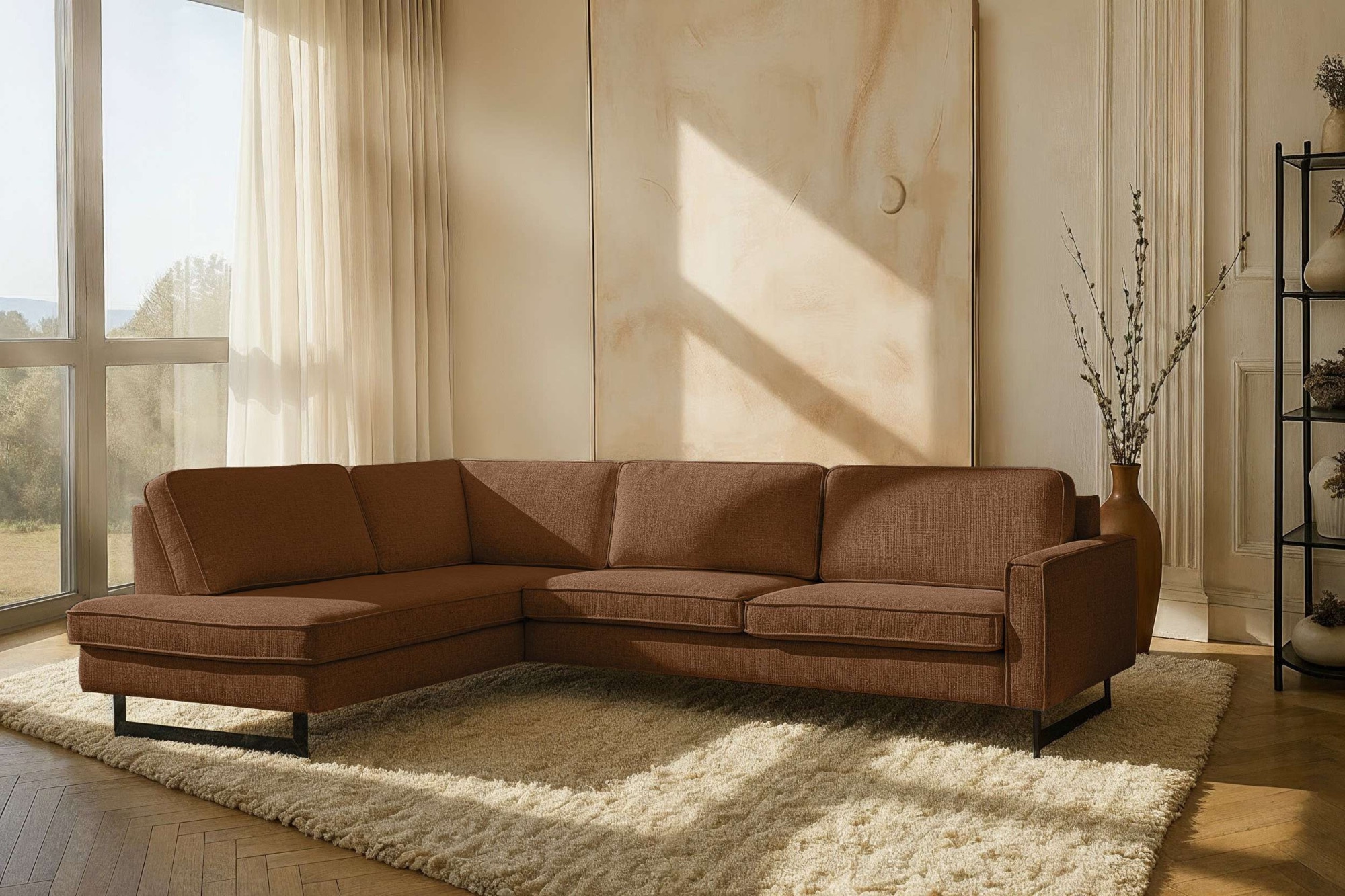 Home affaire Ecksofa "Pinto, 290 cm, Cord, Chenille, Lederoptik, Ottomane l günstig online kaufen