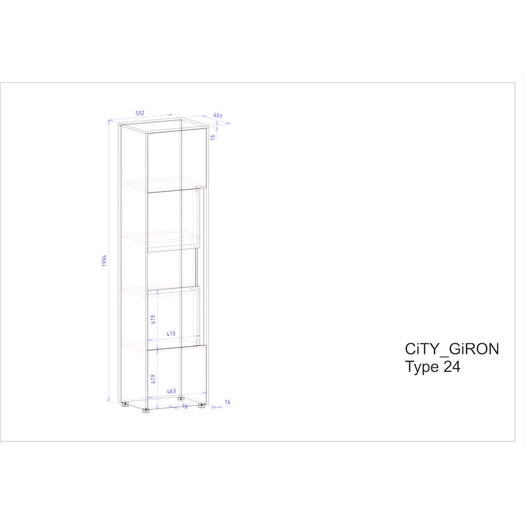 INOSIGN Vitrine »City/Giron«, Höhe ca. 197 cm