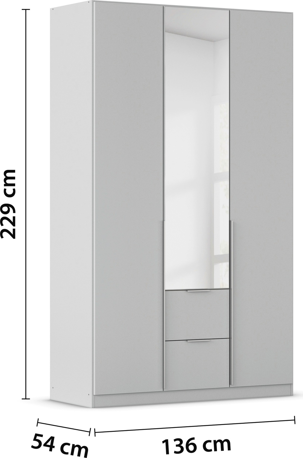 rauch Drehtürenschrank »Kleiderschrank Schrank Garderobe AGORDO mit Dekor- oder Hochglanzfront«, (in zwei Griff-Farben, Breiten 91-360 cm), mit Außenschubkästen, in 7 Breiten und 2 Höhen MADE IN GERMANY