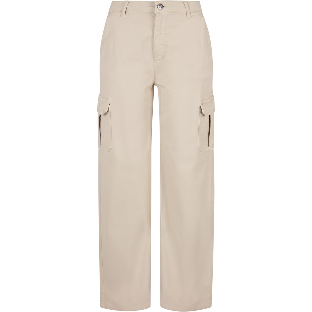 URBAN CLASSICS Stoffhose »Urban Classics Damen Ladies High Waist Straight Cargo Pants«, (1 tlg.)