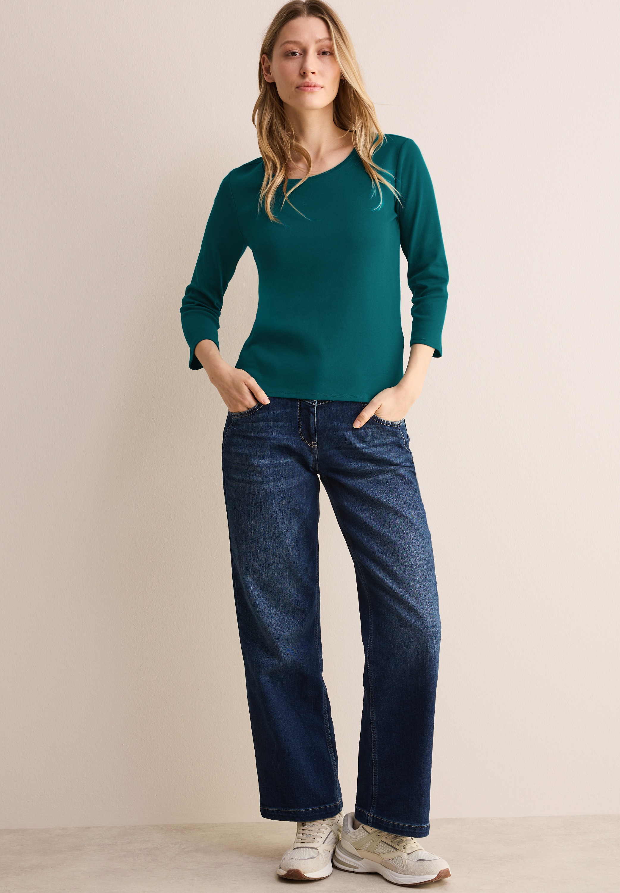 Cecil 3/4-Arm-Shirt, aus reiner Baumwolle