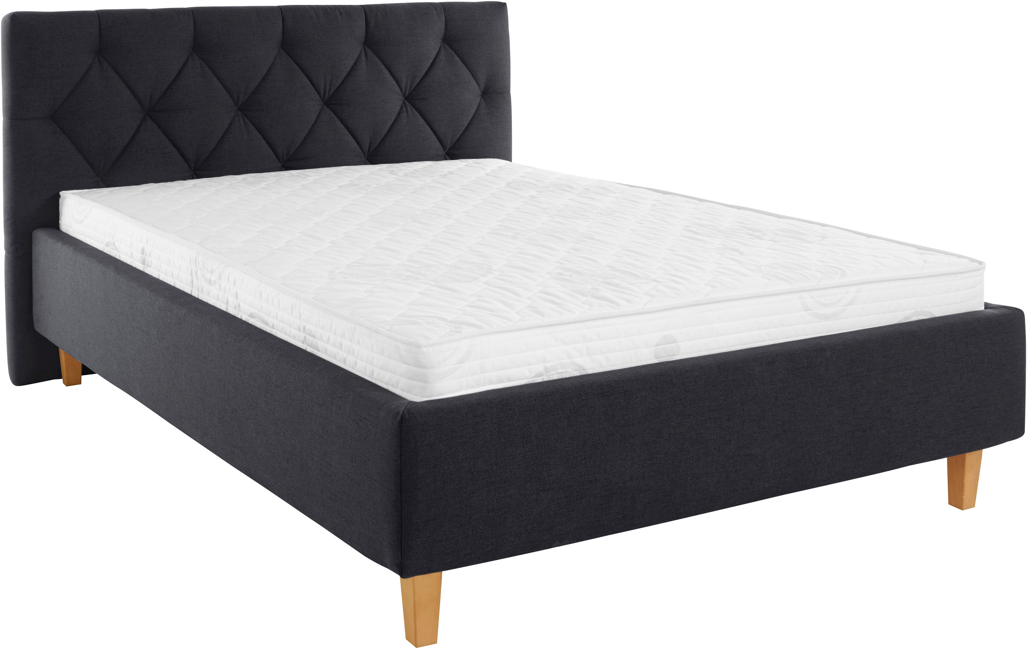 Thumbnail - Home affaire Polsterbett "Sunley 100" Kreuzsteppung, Kopfteilhöhe 102 cm, ohne oder mit Matratze/Lattenrost